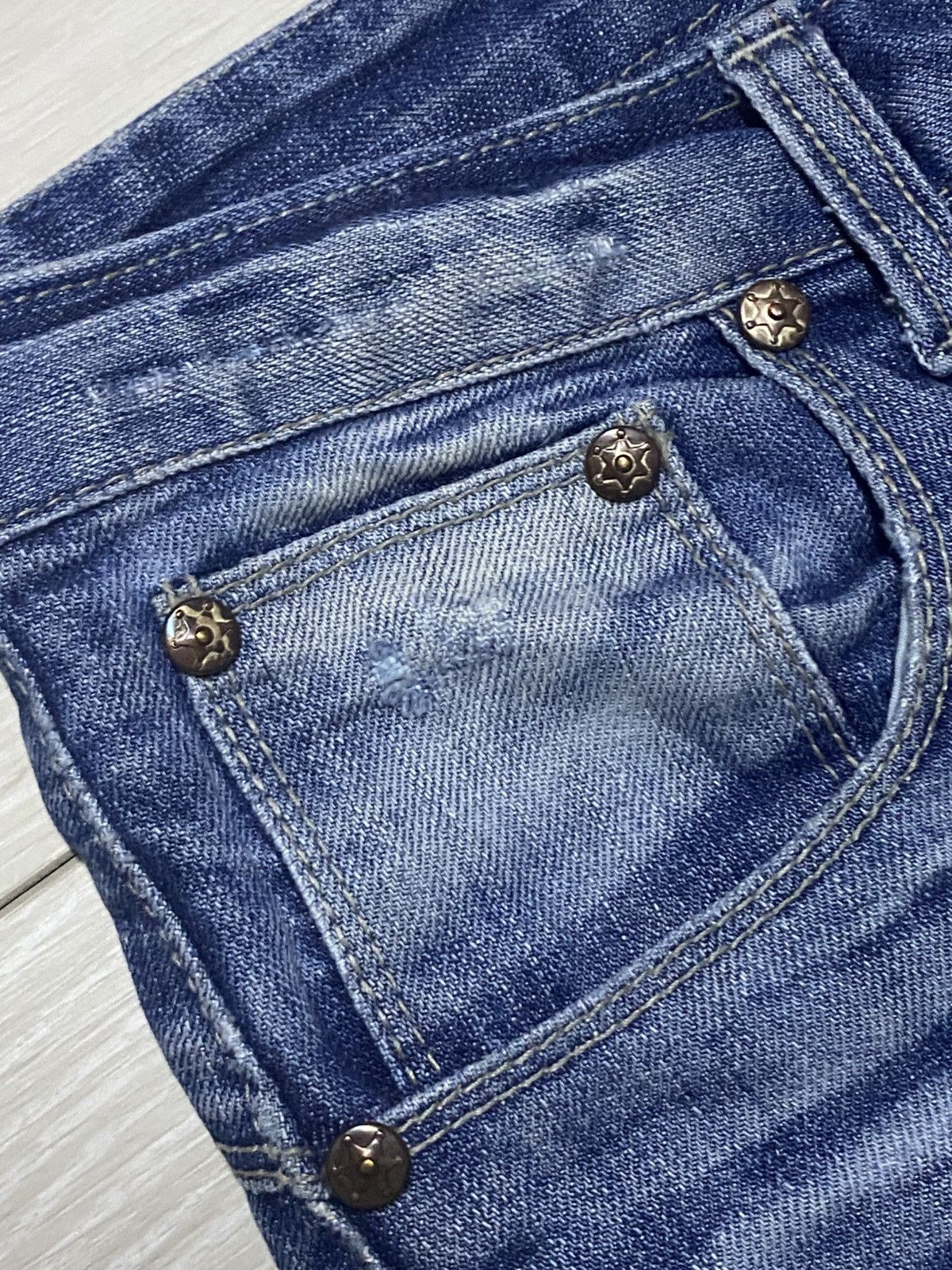 Skull Jeans by an Alchemist Vintage Japanese Skeleton Bones Notdead Distressed Slim Fit Size US 30 / EU 46 - 10 Thumbnail