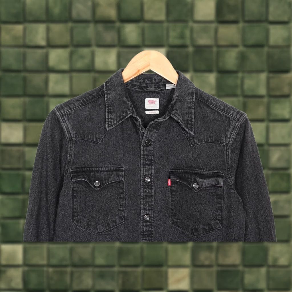 Levi's LEVI’S Barstow Western Denim Shirt Men S Regular Fit Long Sleeve Grey VR3494 Size US S / EU 44-46 / 1 - 1 Thumbnail