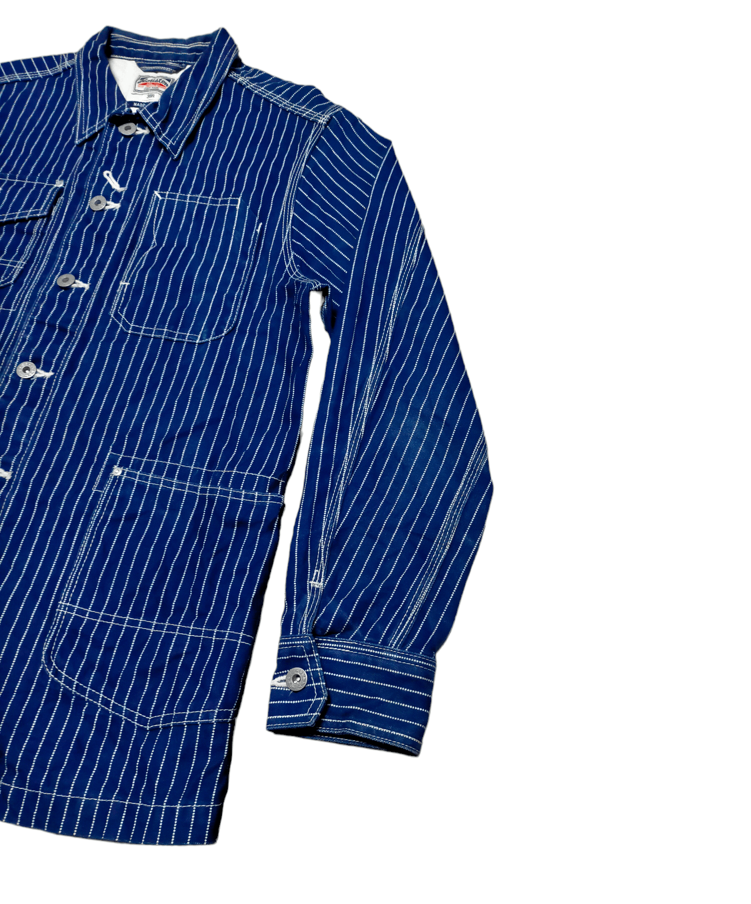 Japanese Brand Houston Wabash Chore Jaket Stripe Denim Made in Japan Size US M / EU 48-50 / 2 - 5 Thumbnail