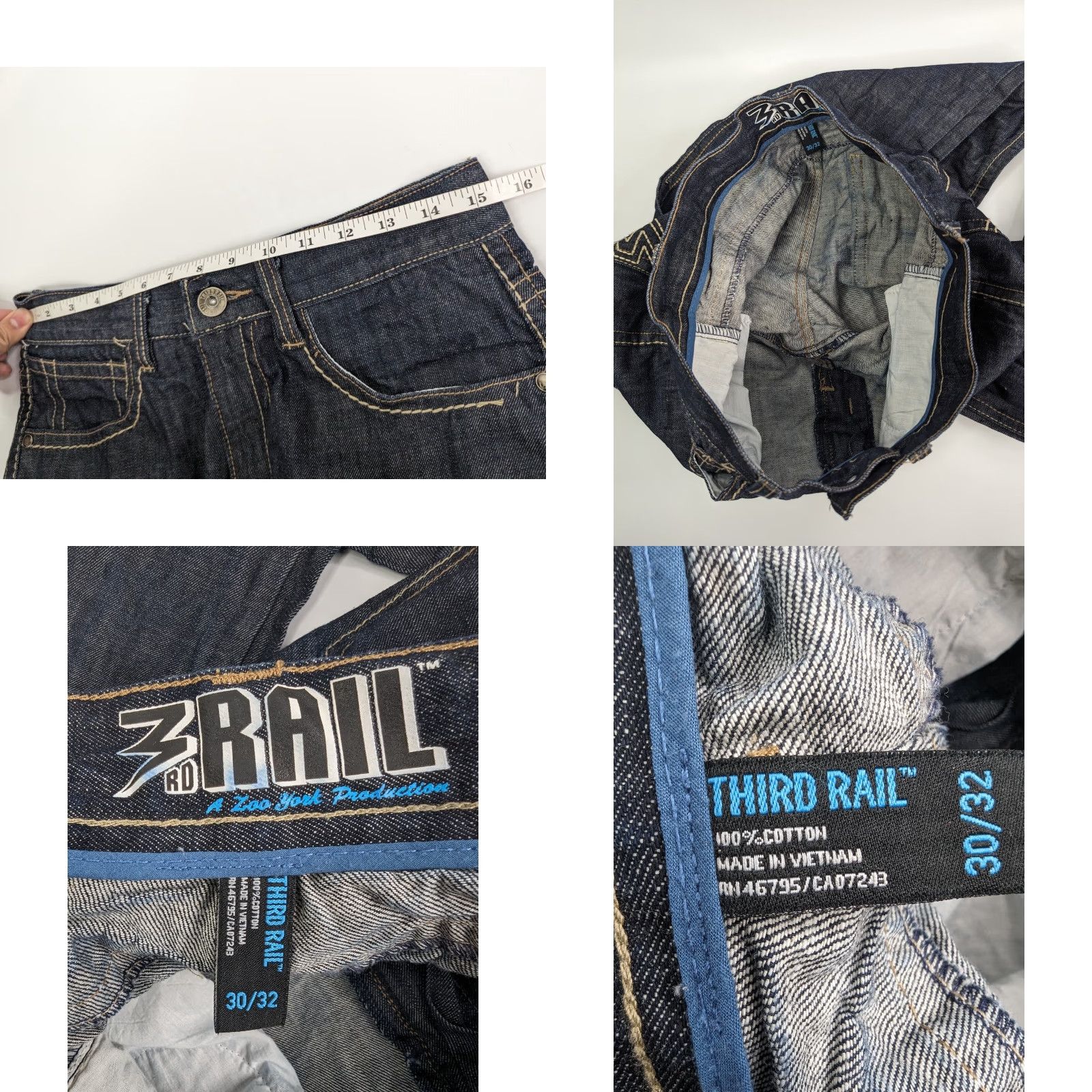 Zoo York VINTAGE 3rd Rail by Zoo York Men’s Jeans 30x32 Slim Fit Blue Designer N.Y. K2K? Size US 30 / EU 46 - 8 Thumbnail