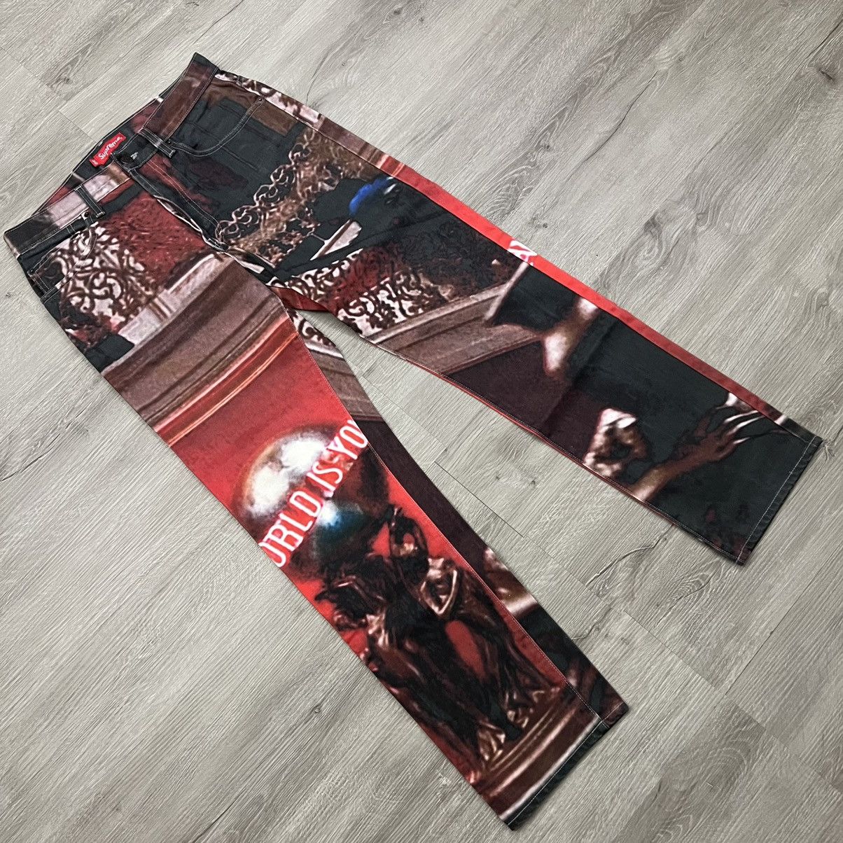 Supreme Scarface the World Is Yours 5-Pocket Jeans size 30 | Grailed