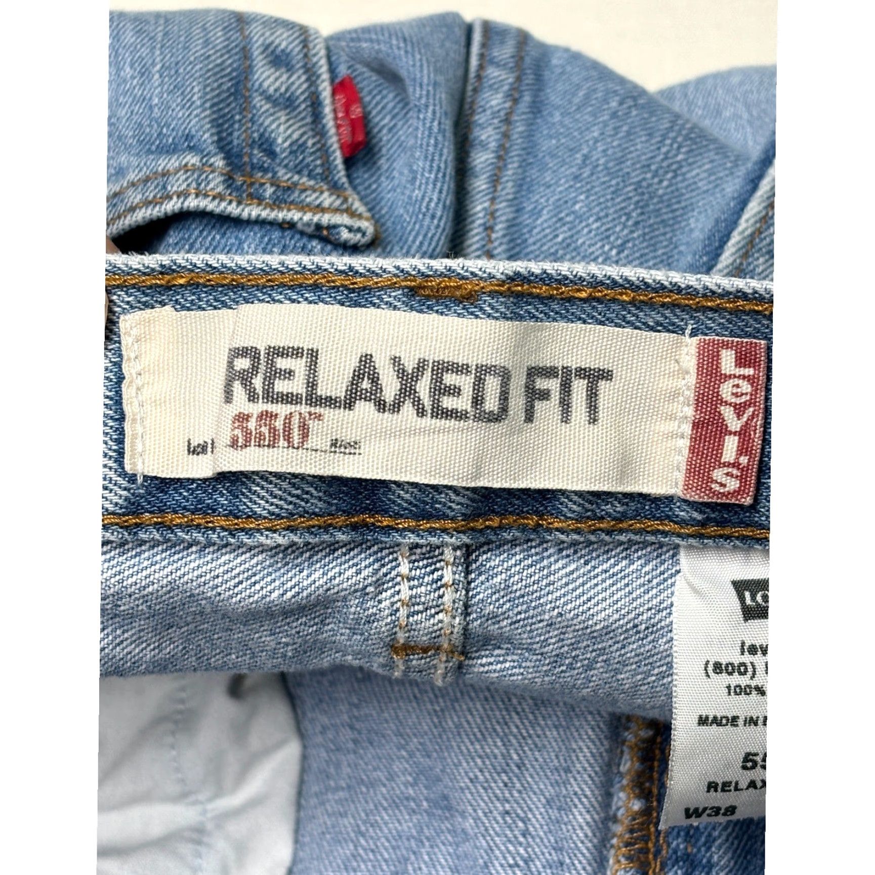 Levi's Levi's 550 Jeans Relaxed Fit Light Wash Mens 38x34 Jeans Cotton Denim Stretch Relaxed Straight Blue 38 Mens Regular 34 Inseam Size US 38 / EU 54 - 5 Thumbnail