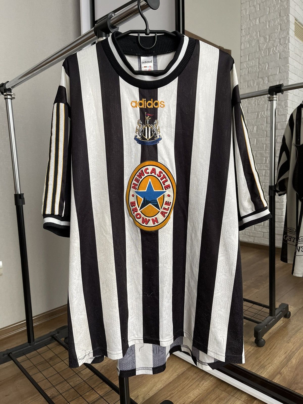 1997/1998 Adidas Newcastle United Vintage Soccer T-Shirt Tee