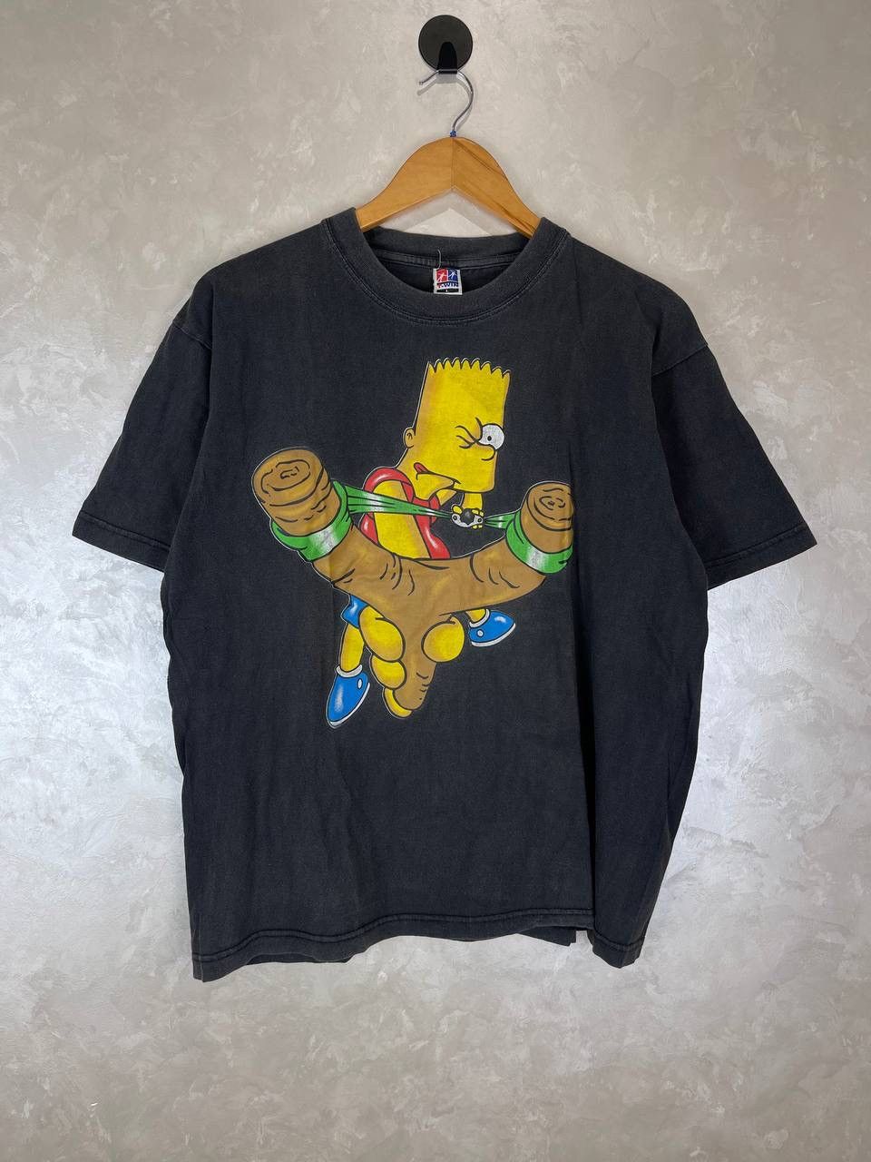 Other Vintage Bart Simpson Slingshot T-Shirt Cotton Gray Size L Size US L / EU 52-54 / 3 - 1 Thumbnail