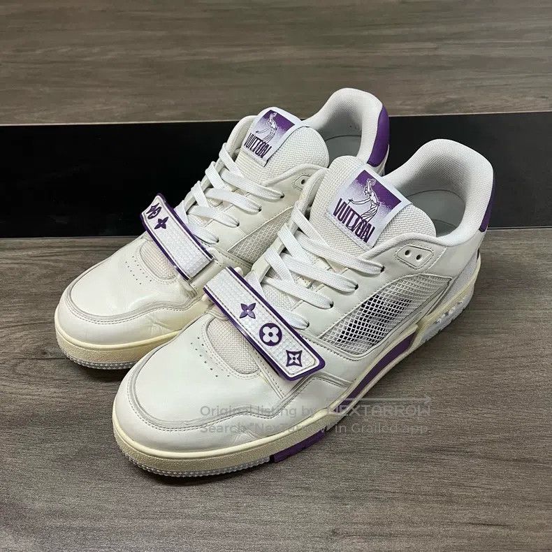 Louis Vuitton Louis Vuitton White and Purple Velcro shoes Size US 9 / EU 42 - 1 Thumbnail