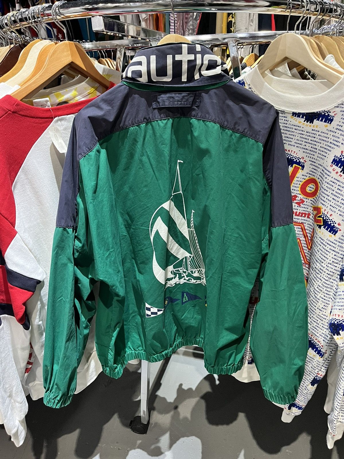 Designer Nautica Vintage Vintage Nautica Green Sailing Windbreaker Full Zip Jacket L Grailed