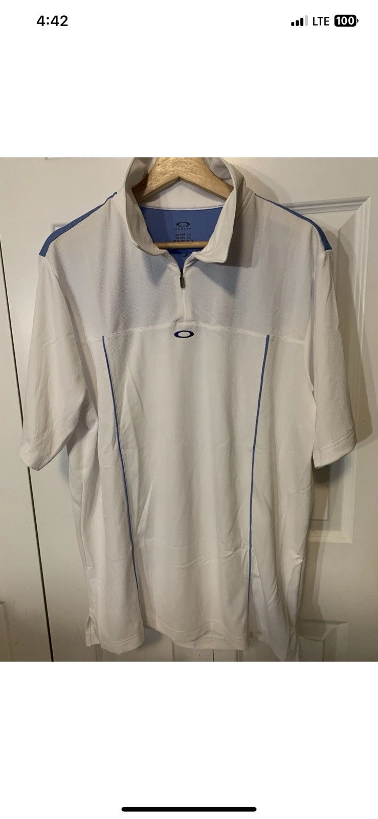 Oakley Oakley mens sz L quarter zip blue trim polo Size US L / EU 52-54 / 3 - 5 Thumbnail