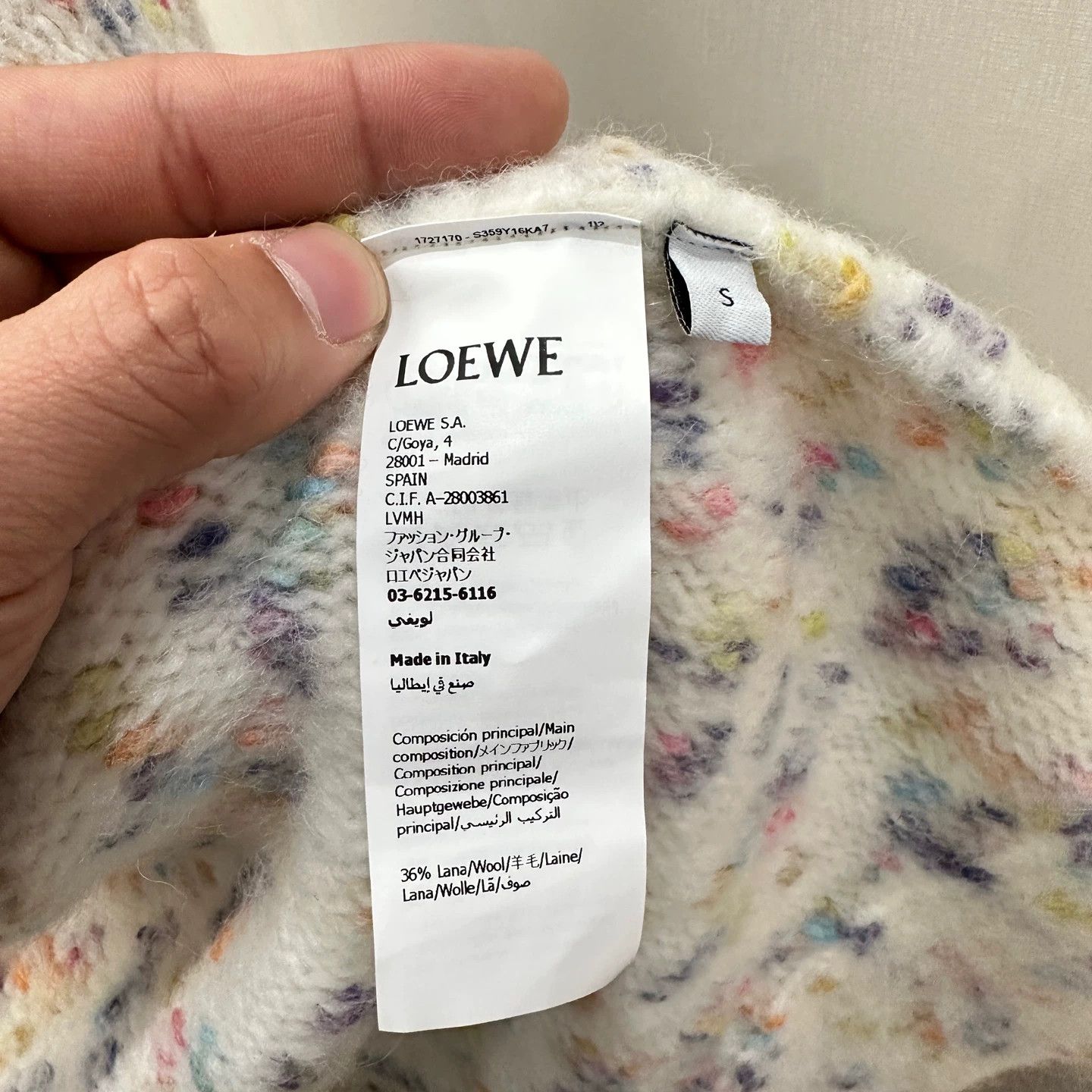 Loewe Loewe 25FW color logo knit cardigan S wool Size S / US 4 / IT 40 - 4 Thumbnail