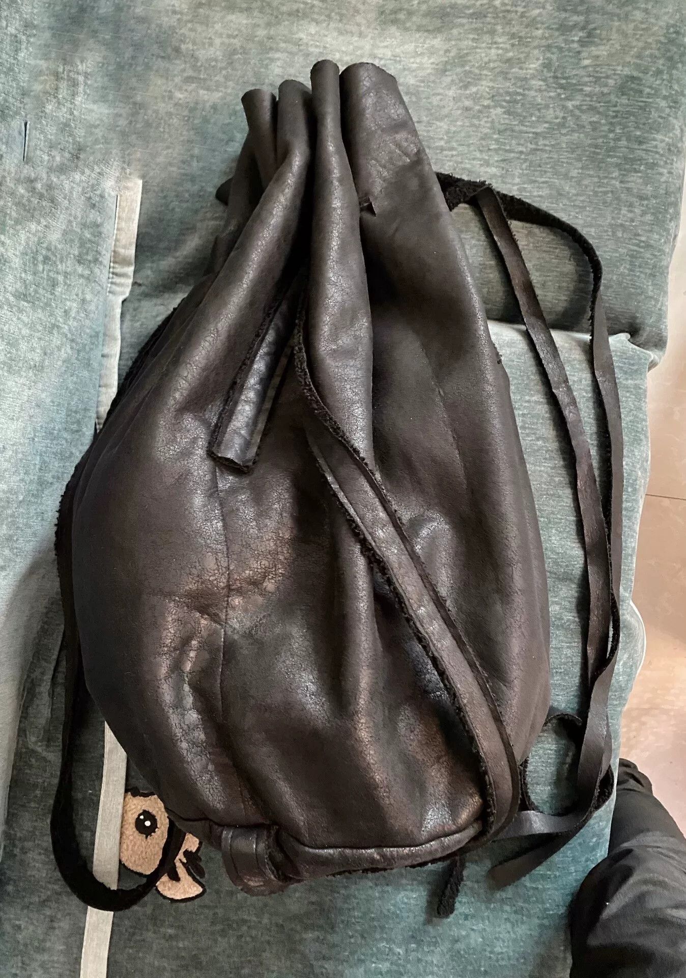 Other Dark Monk Distressed Sheepskin Sack Bag Size ONE SIZE - 5 Thumbnail