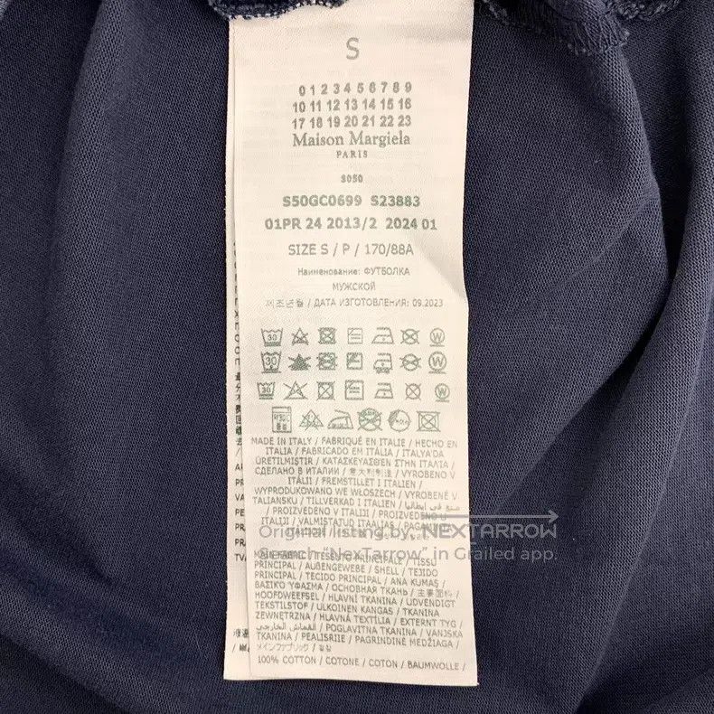 Maison Margiela Maison Margiela Dark blue logo cut cotton round-neck short Size US S / EU 44-46 / 1 - 7 Thumbnail