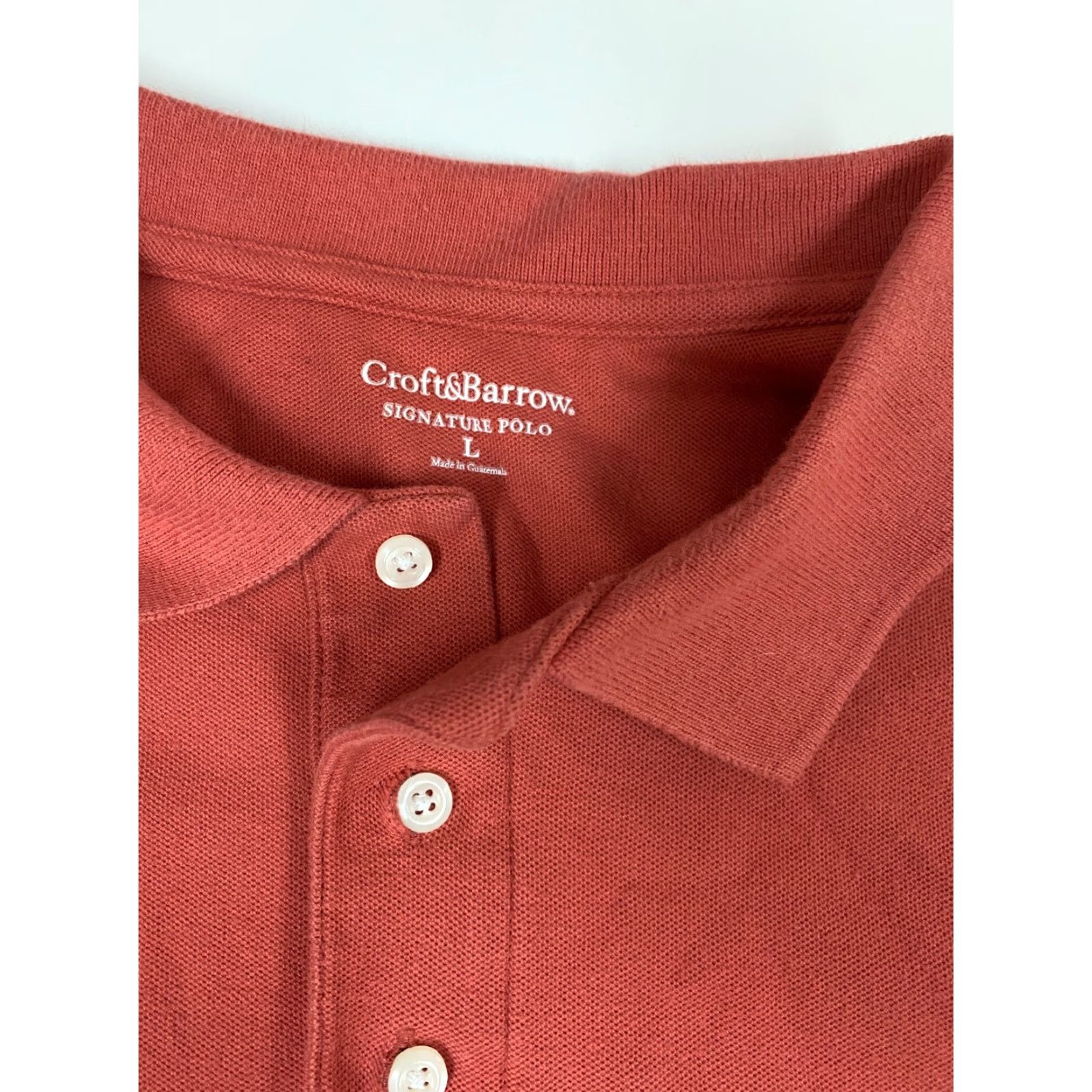 Croft & Barrow Croft & Barrow Polo Shirt MEns Large Pink Solid Short Sleeve Collared Logo Classic Golf Men’s Shirt Size US L / EU 52-54 / 3 - 4 Thumbnail
