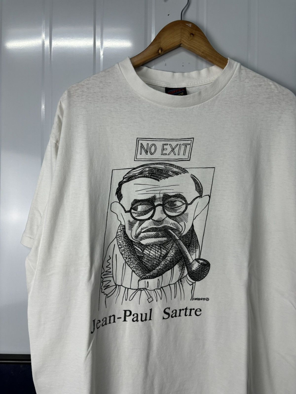 Vintage RARE! Vintage 90’s Jean Paul Sartre Art Tees Size US XL / EU 56 / 4 - 3 Thumbnail