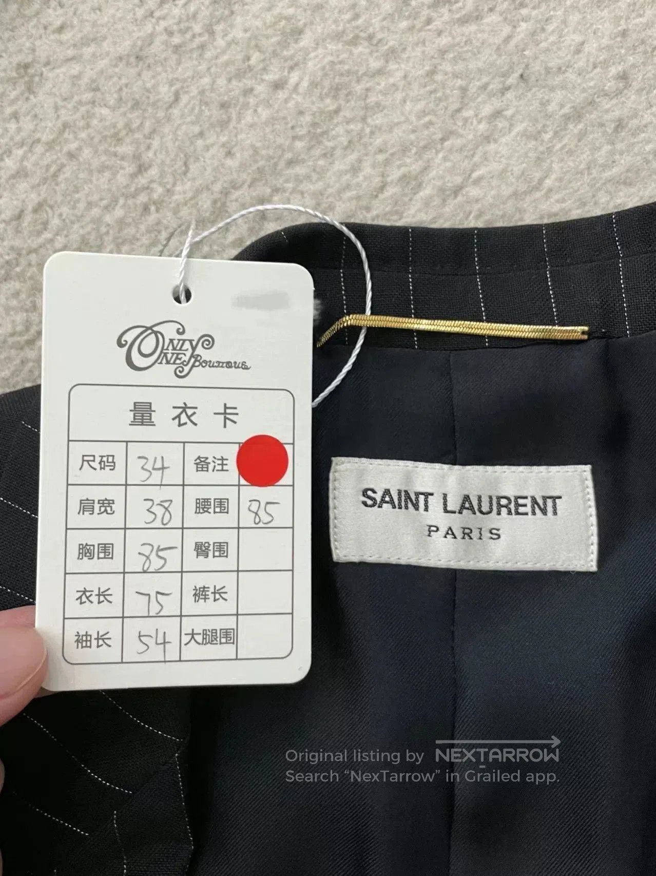 Saint Laurent Paris Saint Laurent Classic Pinstripe Blazer. Size XXS / US 00 / IT 34 - 3 Thumbnail