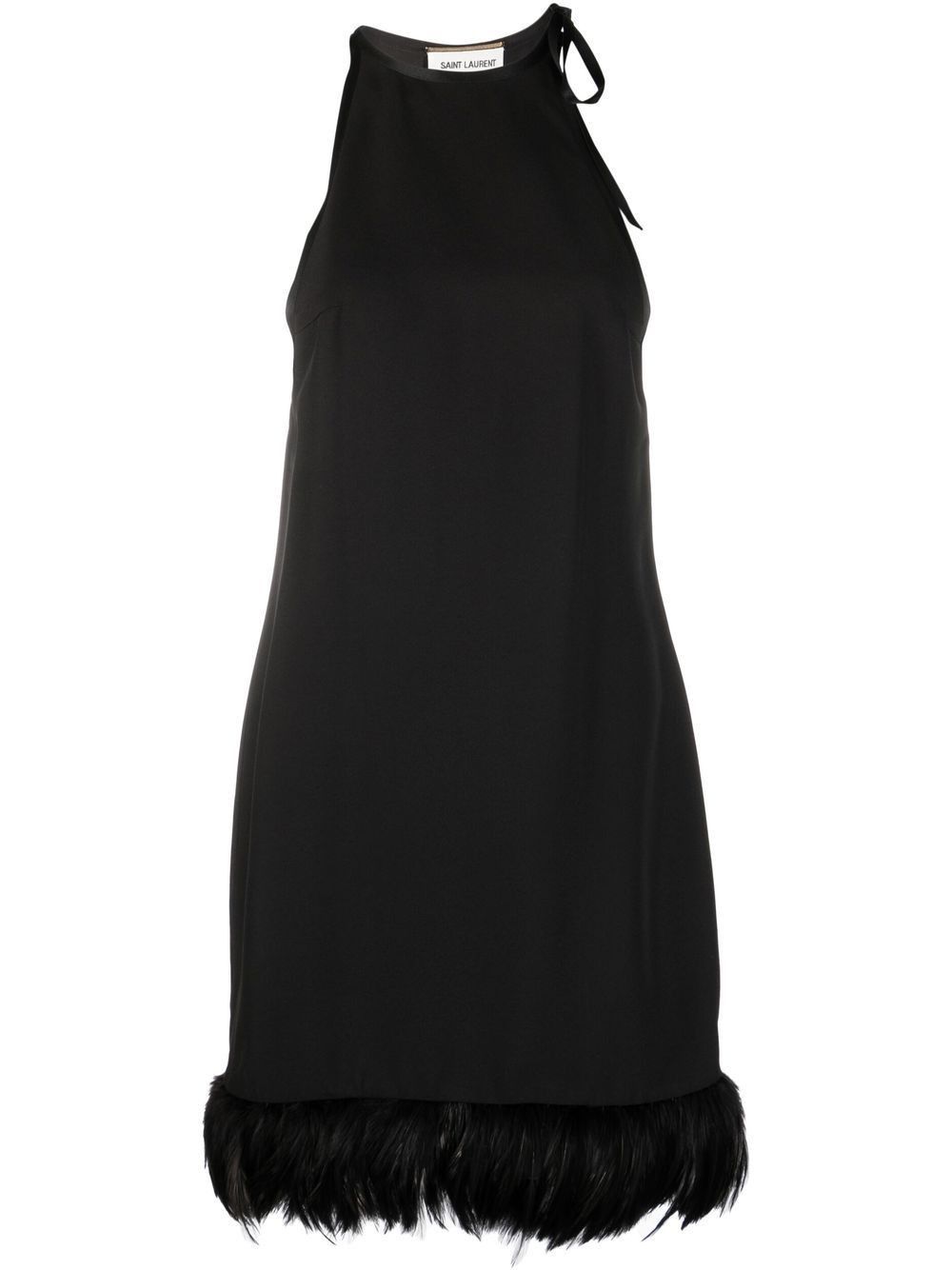Saint Laurent Paris o1s1wg110924 Robe Crepe Envers Satin Vintag in Noir Size M / US 6-8 / IT 42-44 - 1 Thumbnail