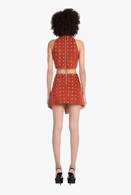 Balmain o1y0625 Mini Skirt in Brown Size 27" / US 4 / IT 40 - 5 Thumbnail