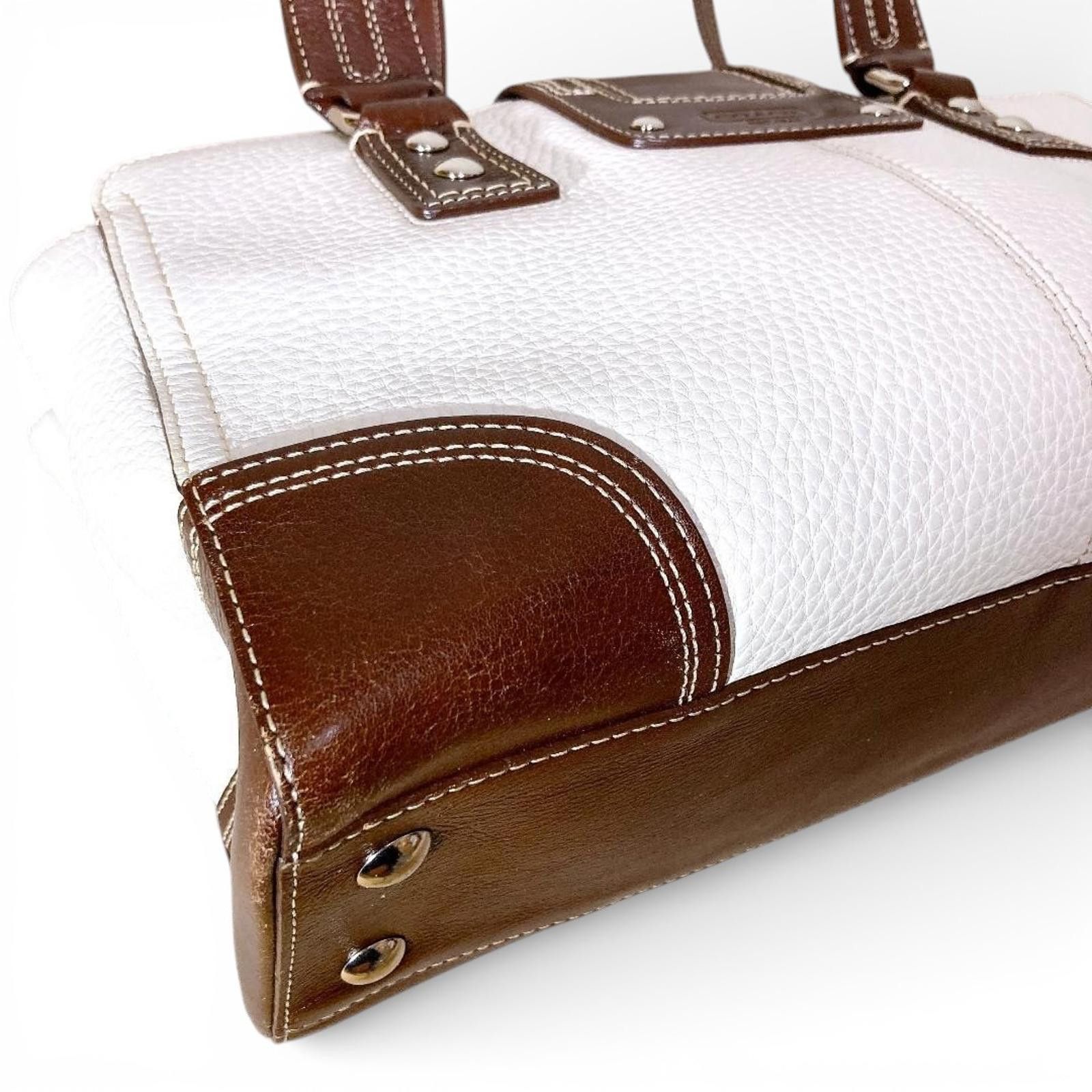 Coach Coach - White and Brown Leather Handbag Size ONE SIZE - 5 Thumbnail