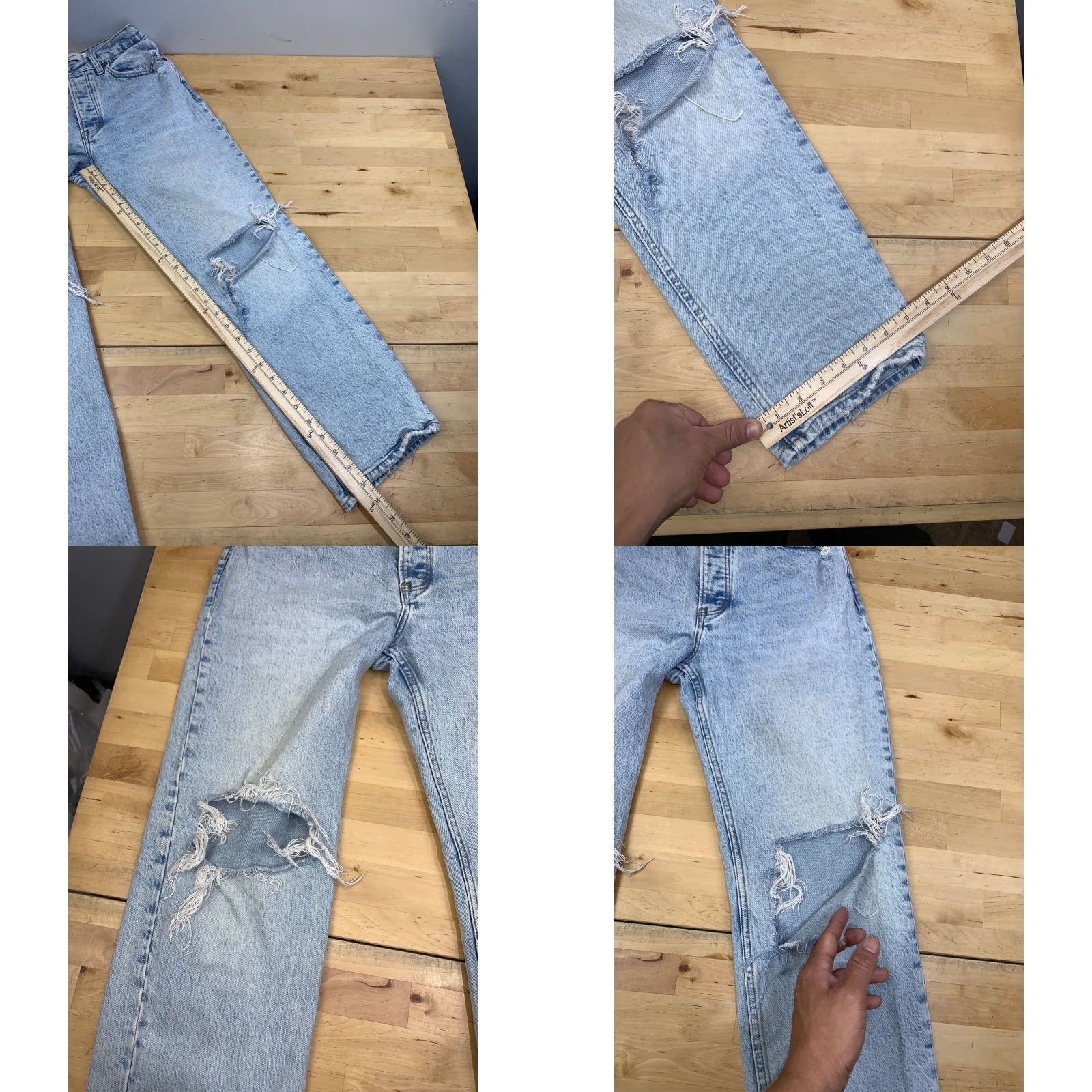 Abercrombie & Fitch Abercrombie & Fitch Jeans Womens 26 High Rise Button Fly 5-Pocket Denim Blue Distressed Straight Vintage: No 12096 Size 26" / US 2 / IT 38 - 8 Thumbnail
