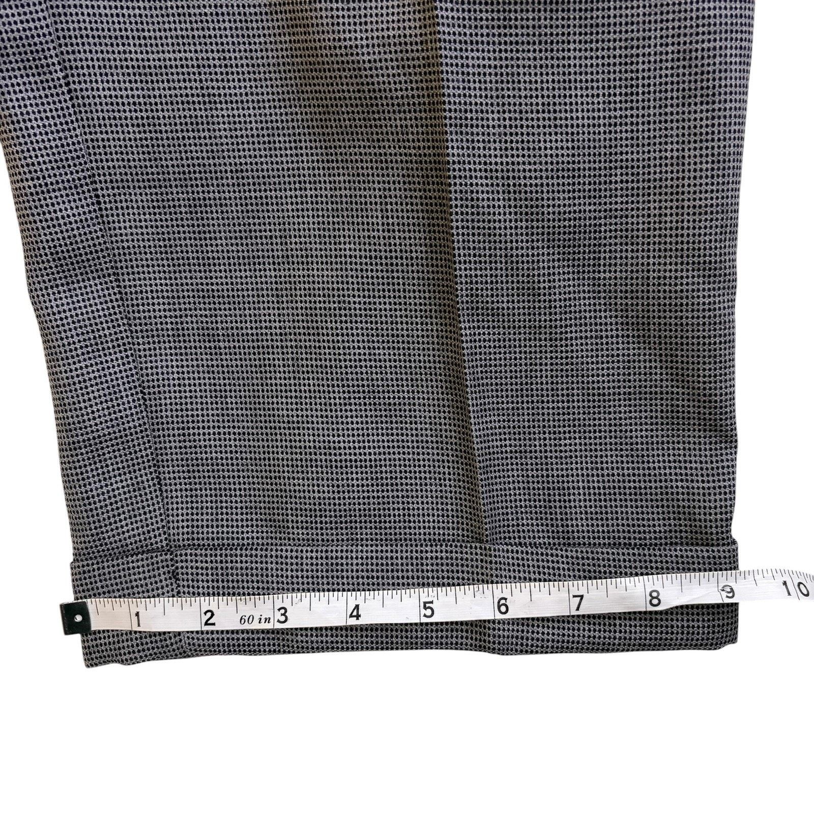 Zanella Zanella Pants Mens 34x30 Gray Wool Tweed Pleated Cuffed Size 34R - 3 Thumbnail