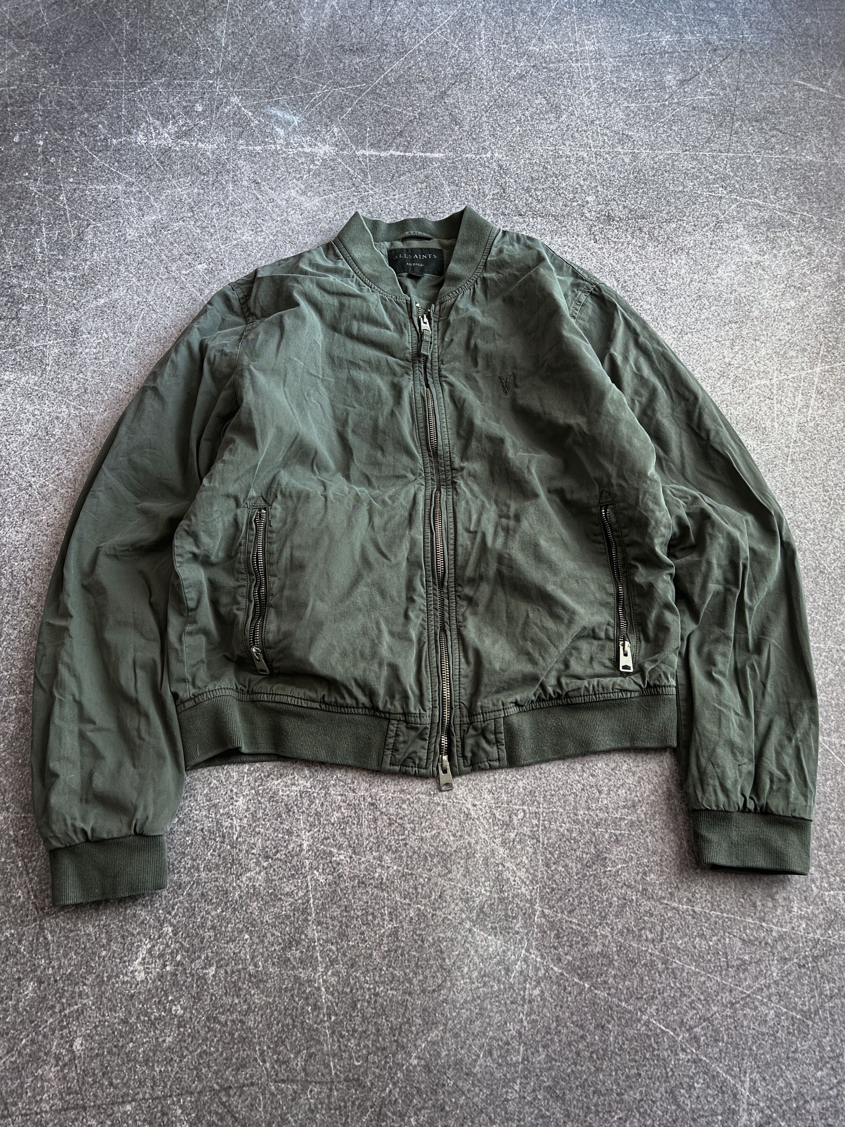 Allsaints AllSaints Cropped Bomber Jacket Green Y2K Streetwear Fit Size US M / EU 48-50 / 2 - 2 Thumbnail