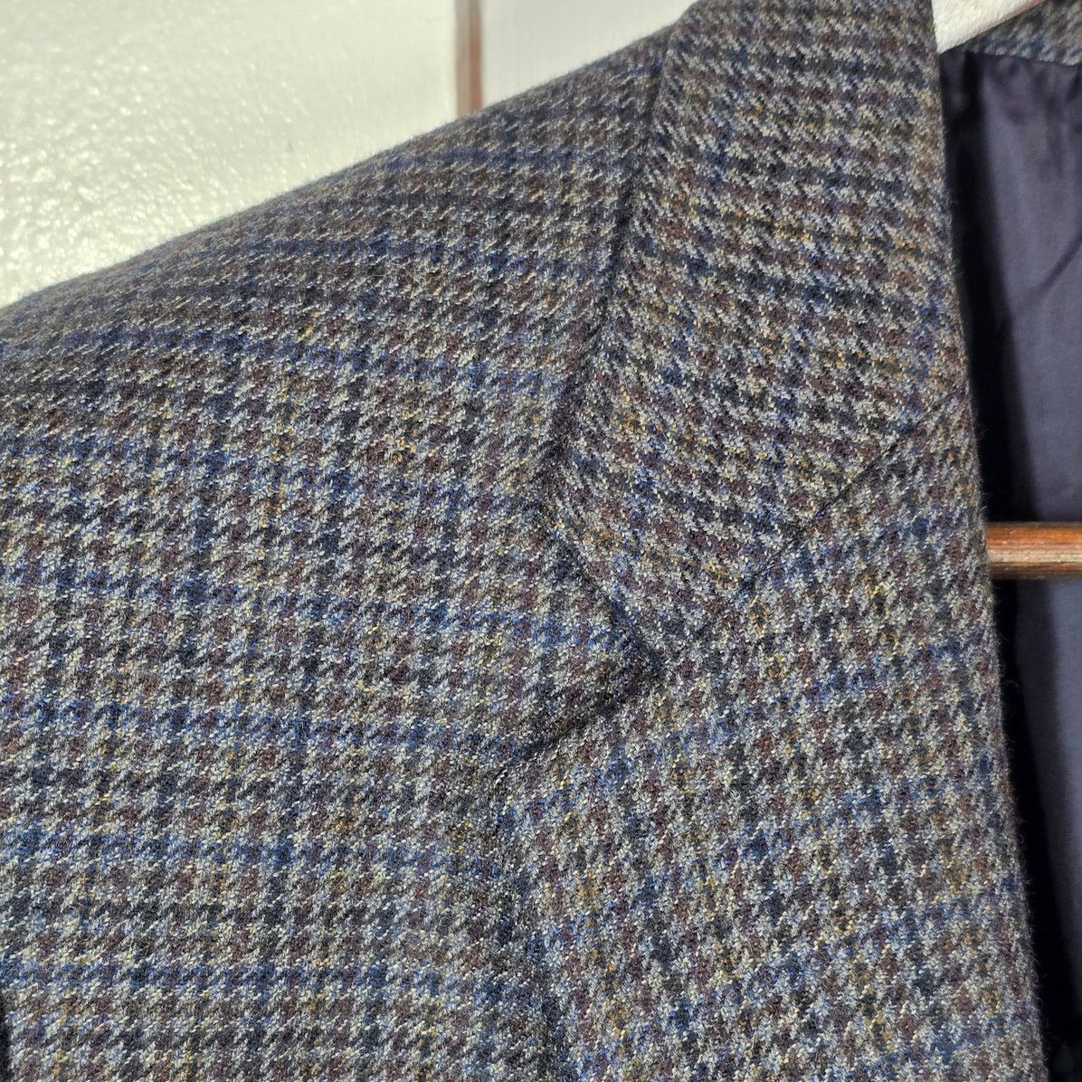Vintage 90s Vtg Marshall Fields Lambs Wool Blazer Gun Club Check 43R Size 44R - 4 Thumbnail