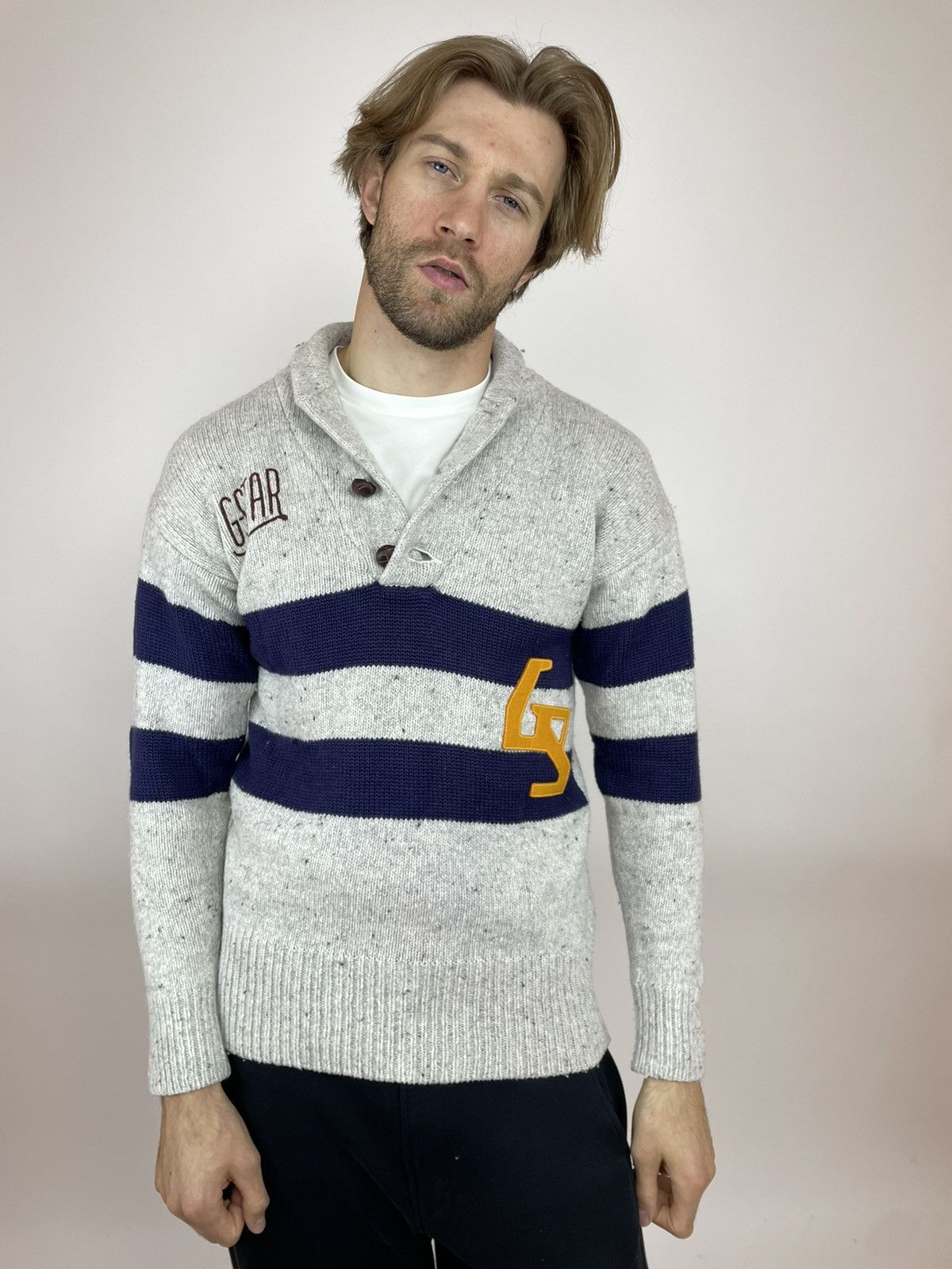 G-Star G-star RAW PIT SHAWL Collar knit l/s sweater Mens size L Size US L / EU 52-54 / 3 - 5 Thumbnail