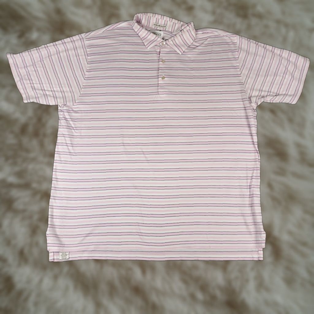 Peter Millar Peter Millar Polo Shirt Mens 2XL Pink Striped Cotton Golf Casual Short Sleeve Size US XXL / EU 58 / 5 - 1 Thumbnail