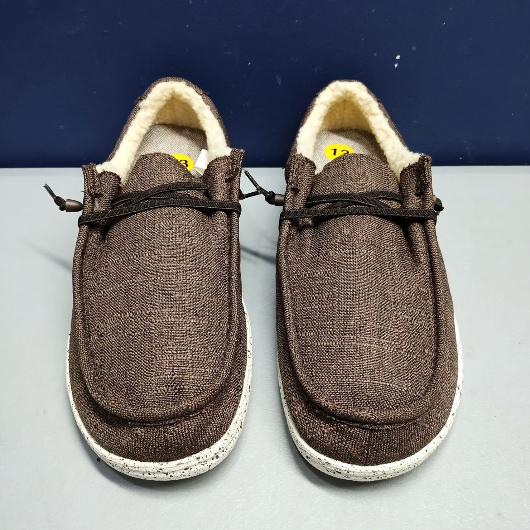 Vintage Crevo Mens Size 13 Slip On Loafers Brown White Faux Fur Lined Comfort Casual Shoe Size US 13 / EU 46 - 3 Thumbnail
