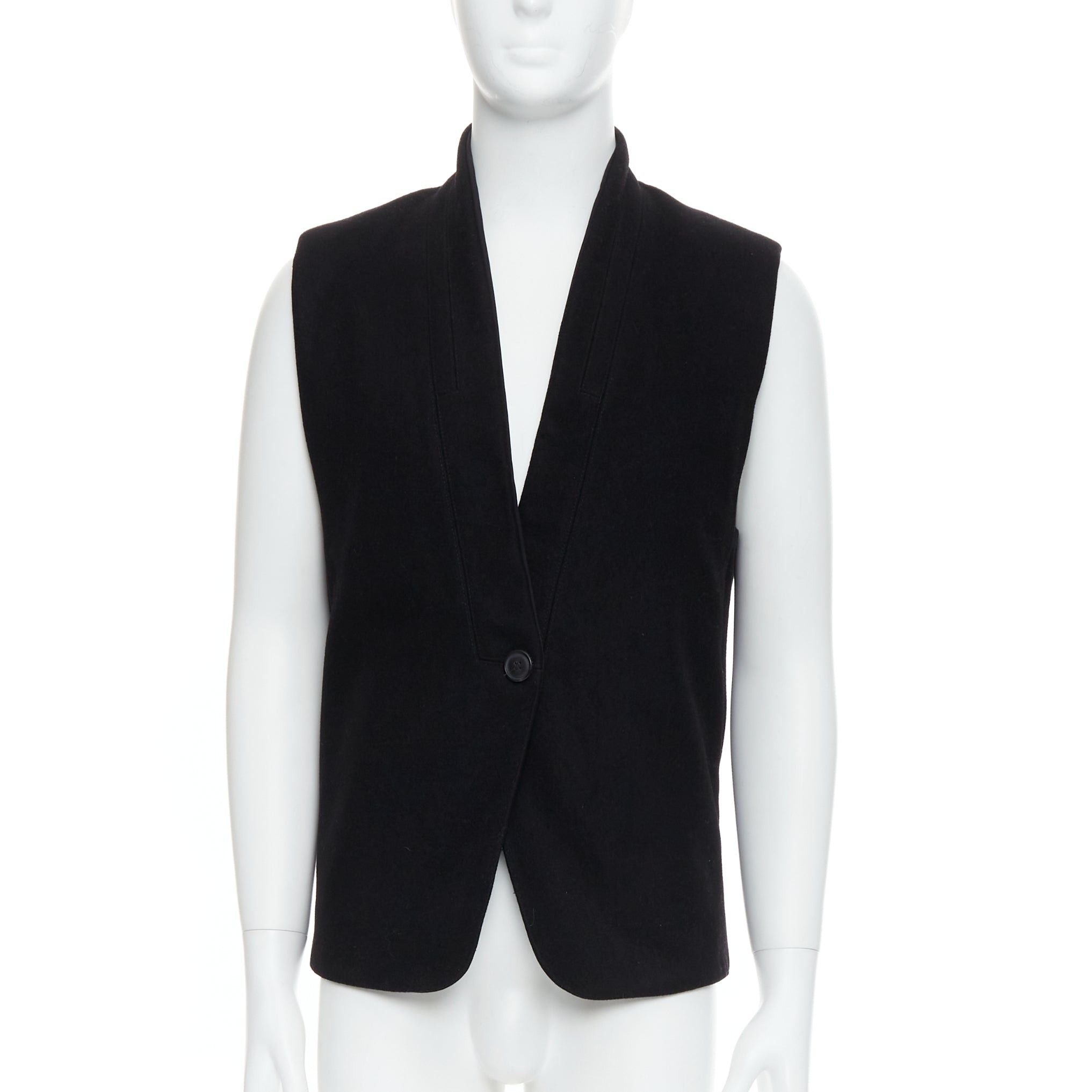 Lemaire CHRISTOPHE LEMAIRE black wool minimal topstitch waist coat vest Sz2 M Size US M / EU 48-50 / 2 - 1 Thumbnail