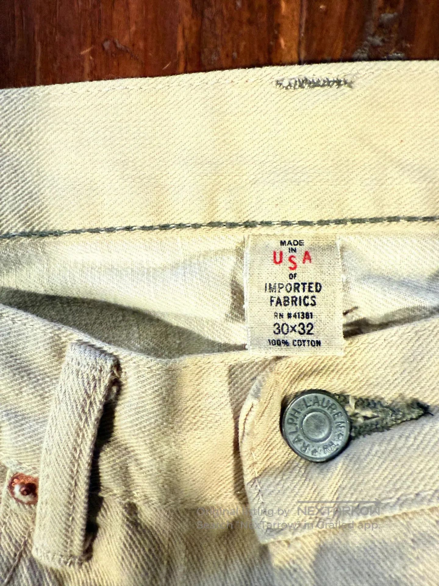 RRL Ralph Lauren RRL Ralph Lauren Beige Denim Bootcut Pants. Size US 30 / EU 46 - 3 Thumbnail