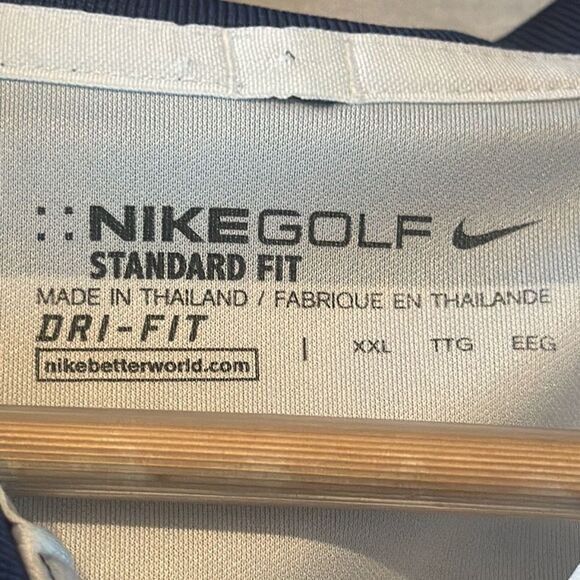 Nike Nike Golf Blue Gray Striped Standard Fit Dri Fit Size XXL Po Size US XXL / EU 58 / 5 - 4 Thumbnail