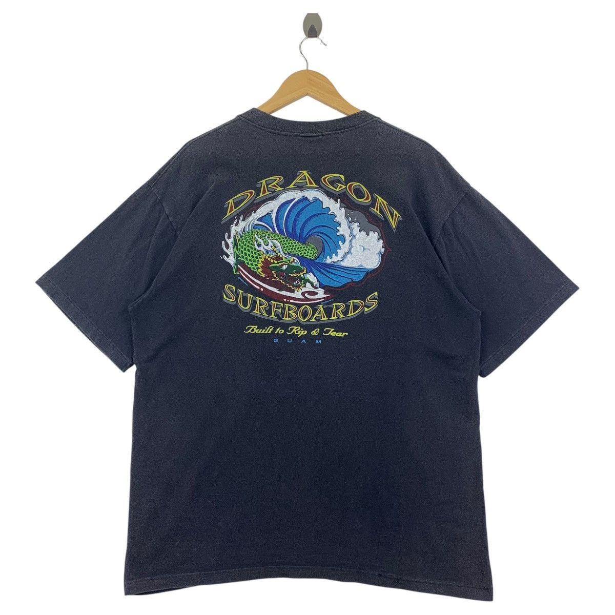 Vintage Vintage DRAGON SURFBOARDS Back hit printed crazy shirt tee Size US XL / EU 56 / 4 - 1 Thumbnail