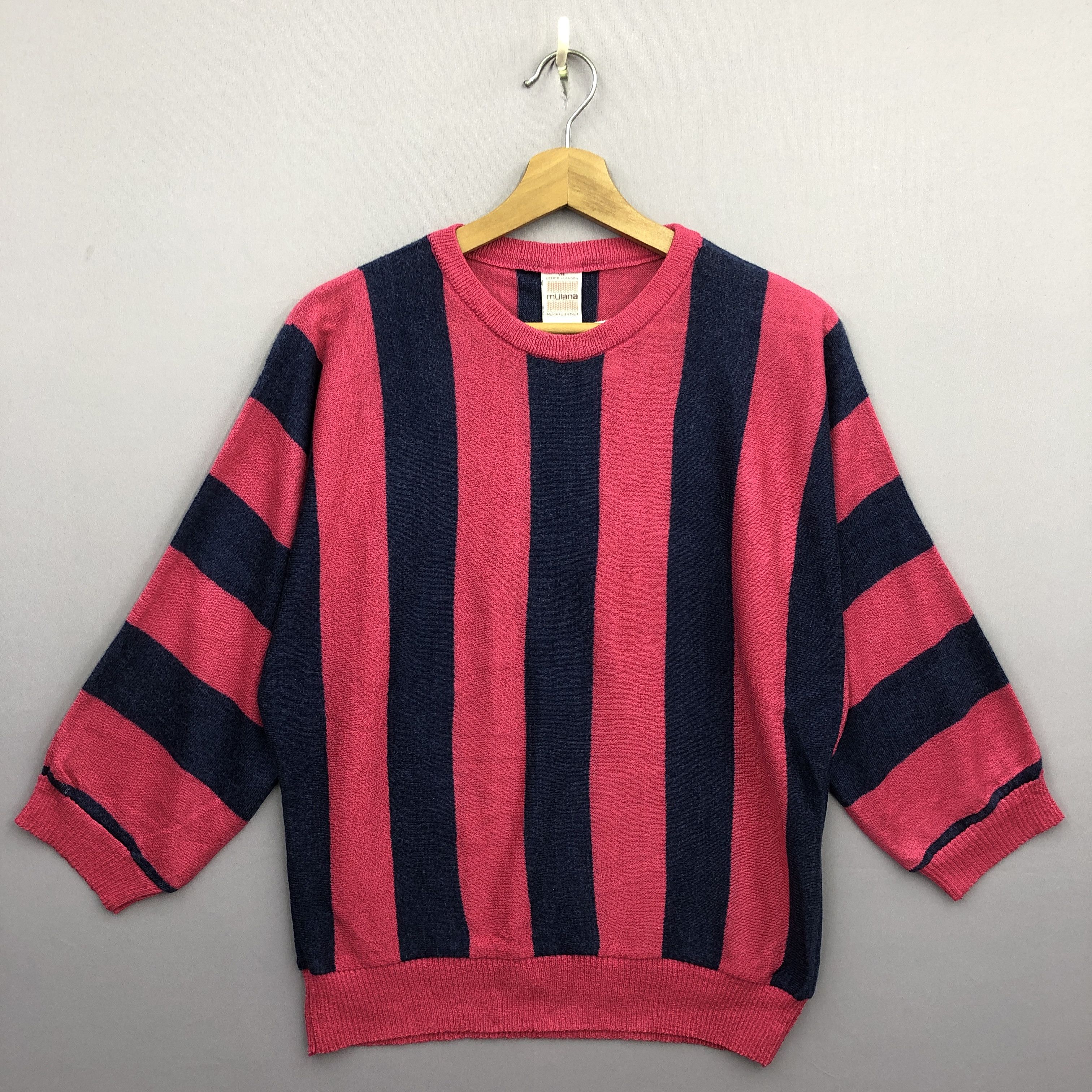 Vintage Japanese Stripe Knit Sweater Sweatshirt Jumper