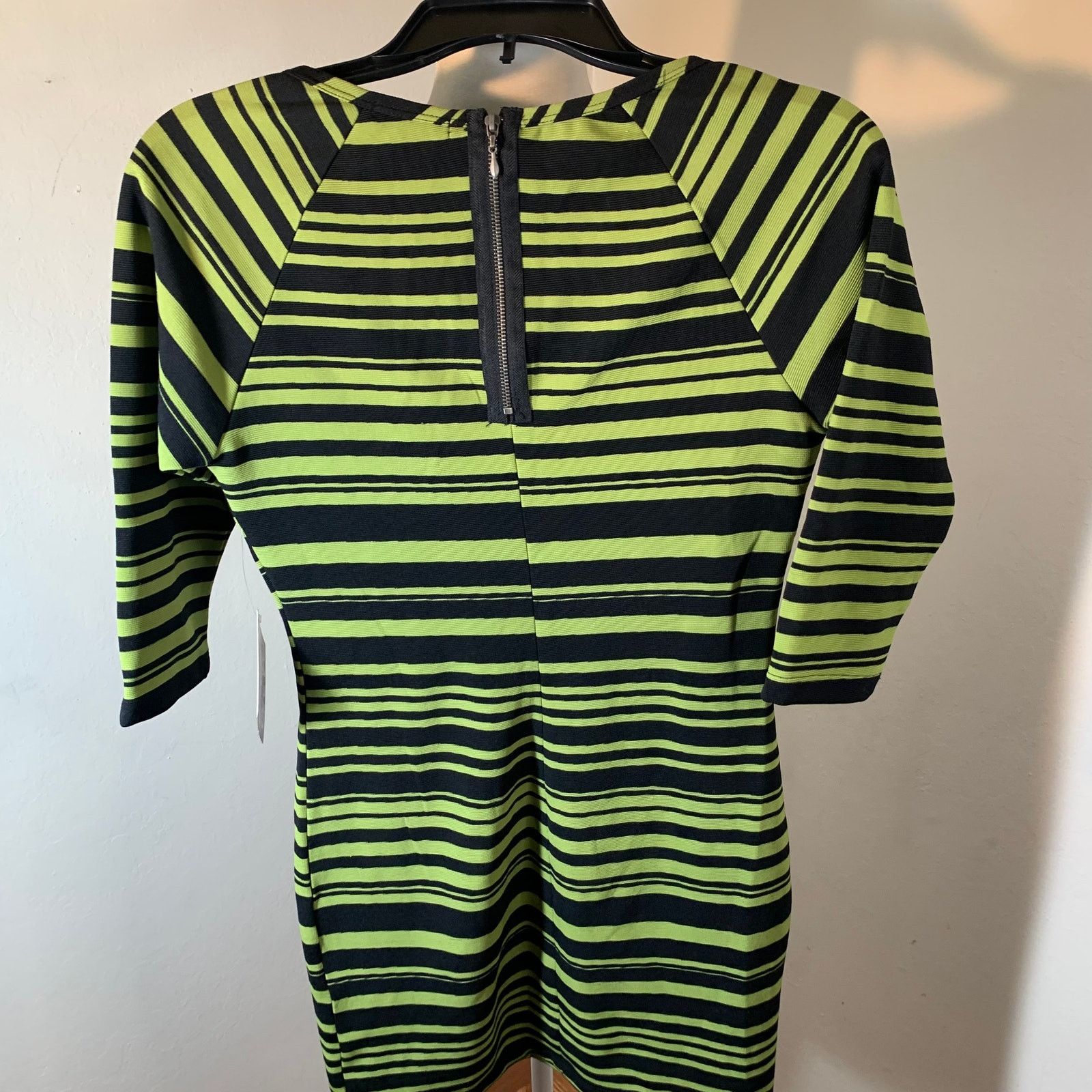 Other Bebop Women’s Dress Green Striped 3/4 Sleeve Dress Size M / US 6-8 / IT 42-44 - 9 Thumbnail