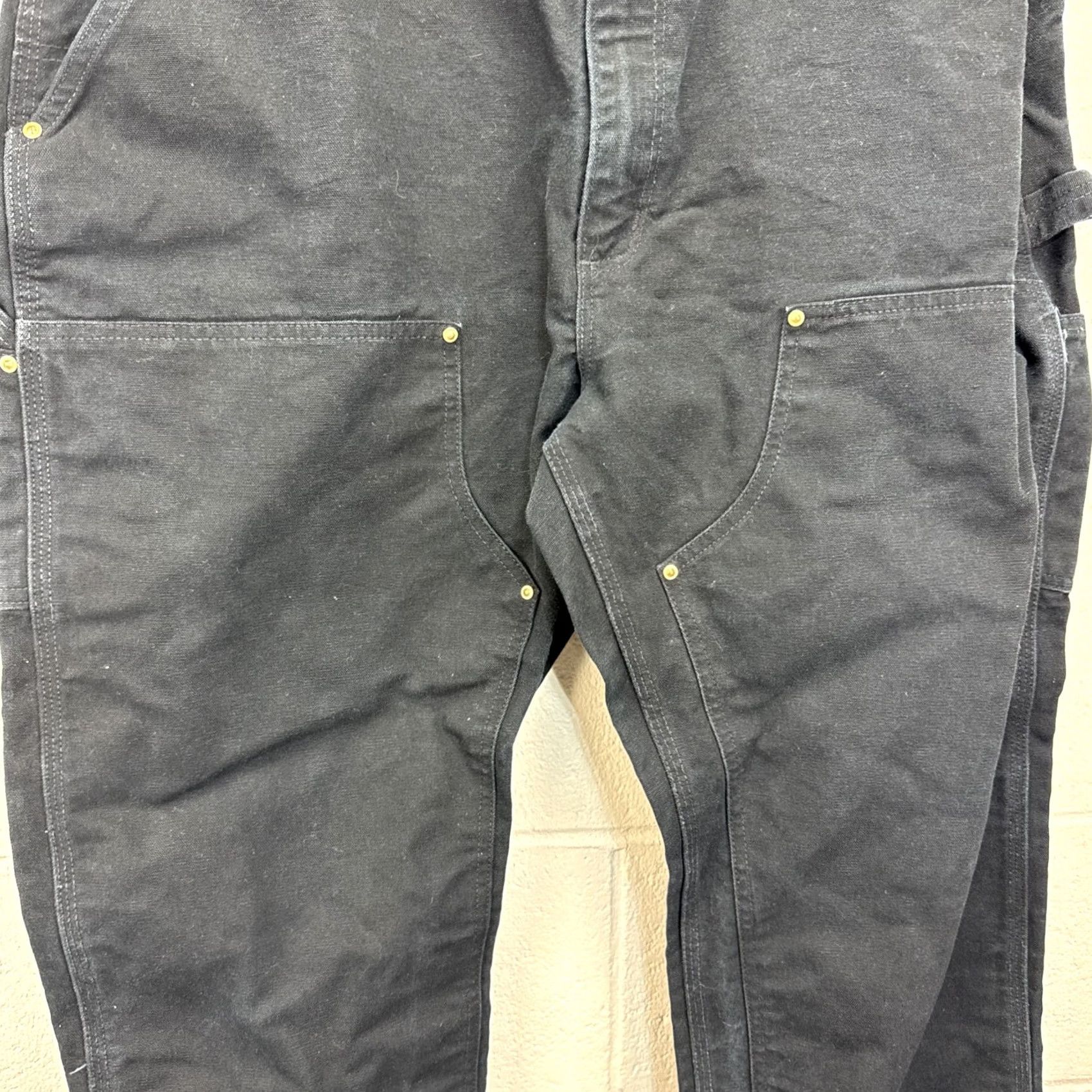 Carhartt VINTAGE Carhartt B01 USA Men's 40 x 30 Black Canvas Duck Double Knee Carpenter Pants Size US 40 / EU 56 - 4 Thumbnail