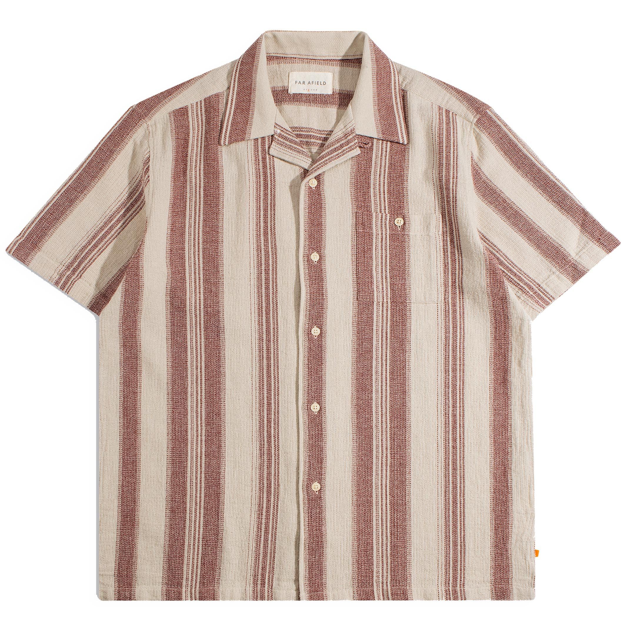 Far Afield Sand/ Red Stripe "Selleck" Camp shirt Size US L / EU 52-54 / 3 - 1 Thumbnail