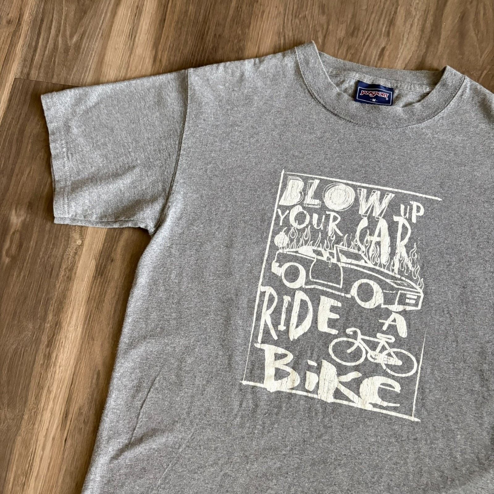 Jansport × Vintage Vintage Anti Car Environmentalist T-Shirt Men's Size M Size US M / EU 48-50 / 2 - 1 Thumbnail
