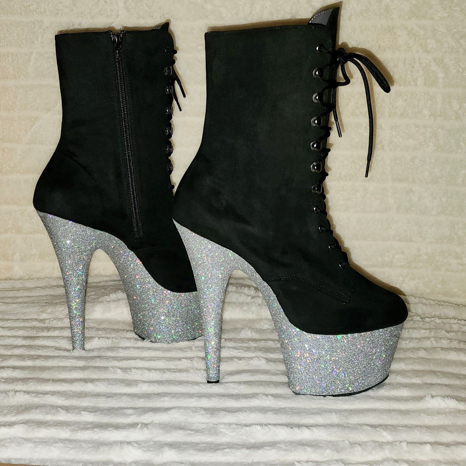 Other Adore 1020FSMG Black FS Hologram Glitter 7" High Heel Platfo Size US 11 / IT 41 - 7 Thumbnail