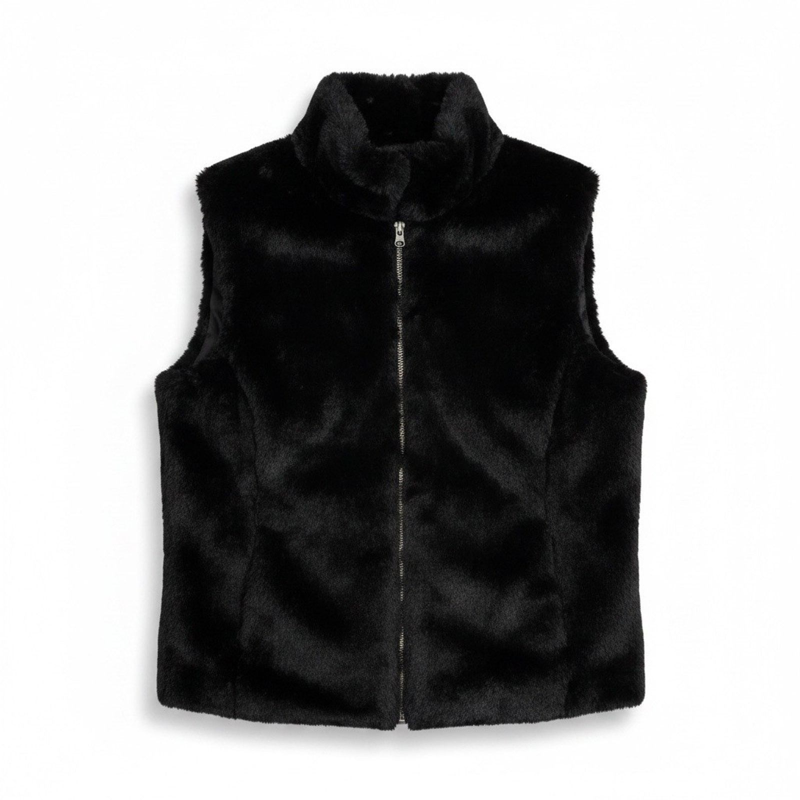 Talbots NEW Talbots Faux Fur Vest S Black Sleeveless Luxury Minimal Size S / US 4 / IT 40 - 2 Thumbnail