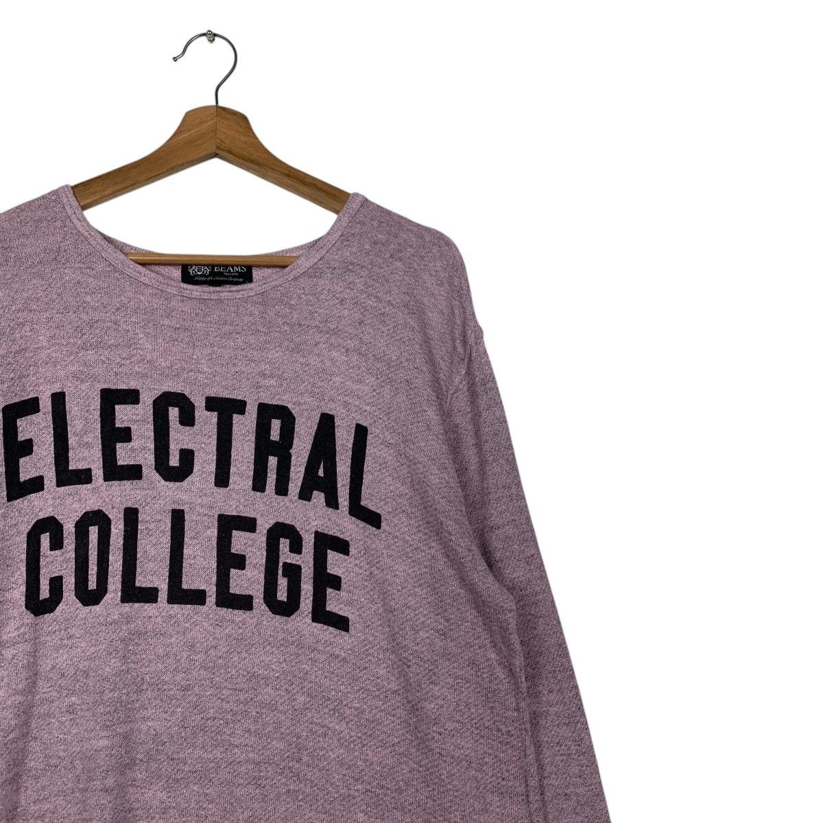 Beams Plus BEAMS Electral College Big Logo Pink Sweater #2426-C108 Size L / US 10 / IT 46 - 5 Thumbnail