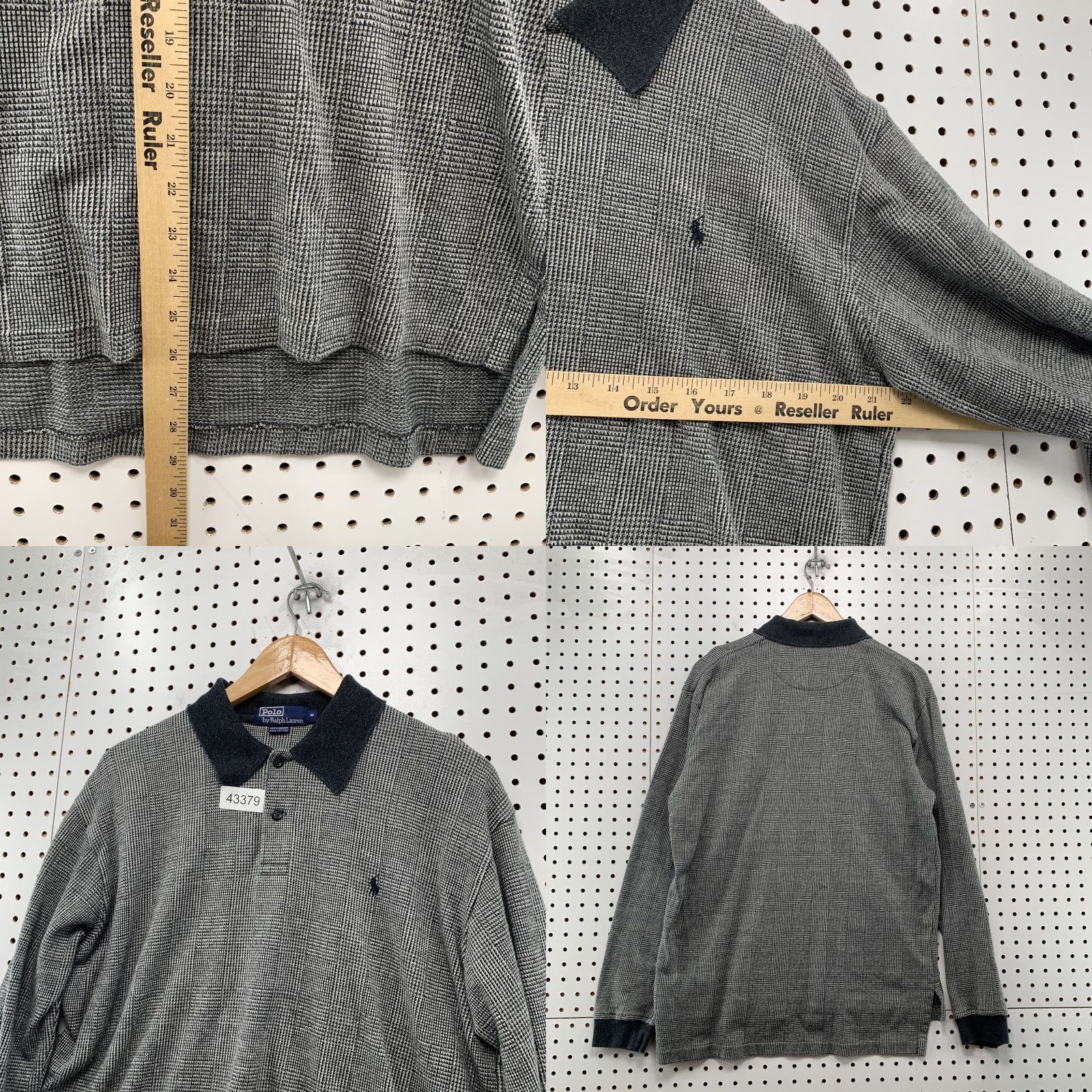 Polo Ralph Lauren Polo Ralph Lauren Polo Shirt Mens M Gray Plaid Knit VINTAGE Logo Casual 90s Mens Size US M / EU 48-50 / 2 - 8 Thumbnail