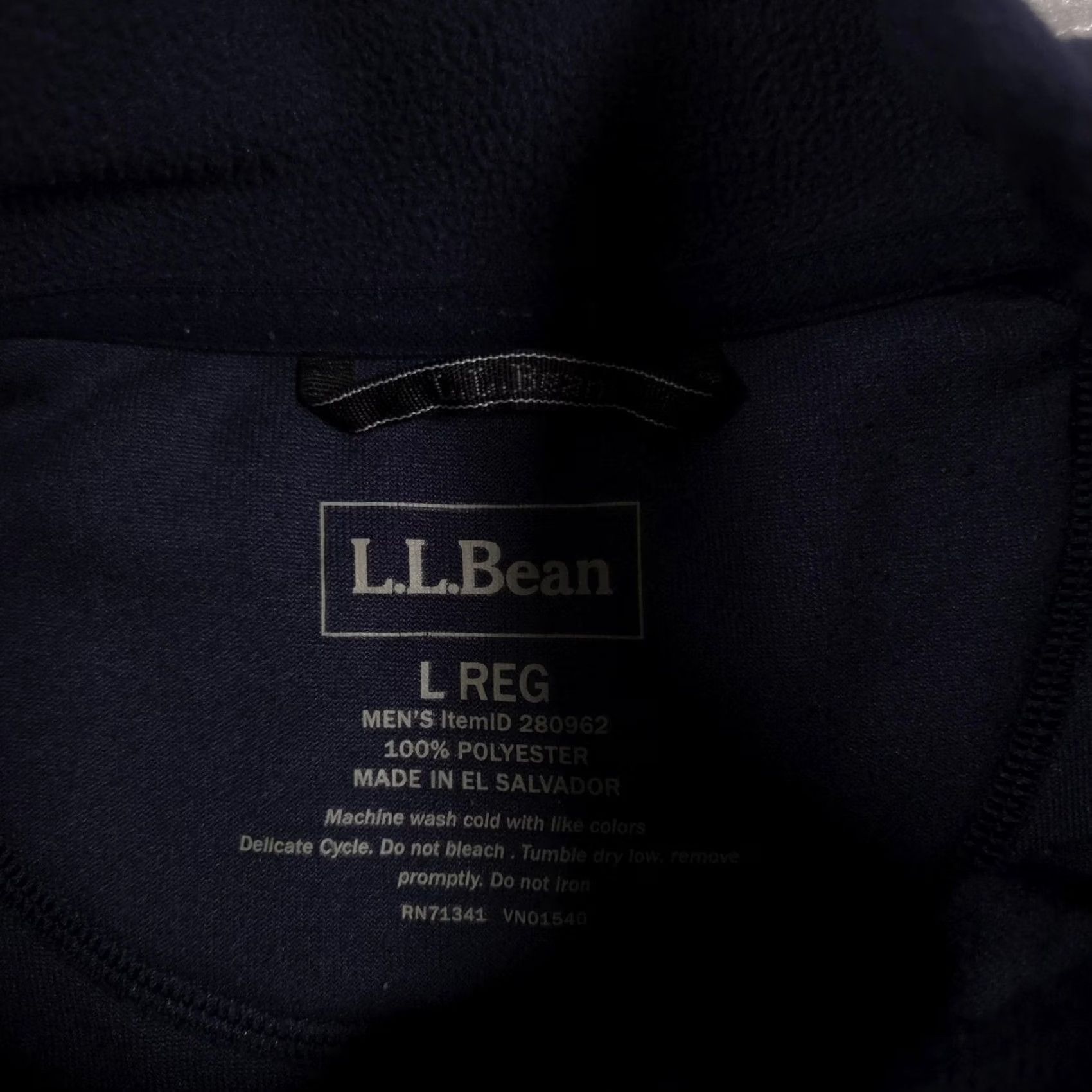 Vintage L.L. Bean Sweater Mens L Navy Blue Fleece Quarter Zip Mock Neck Pullover Size US L / EU 52-54 / 3 - 5 Thumbnail