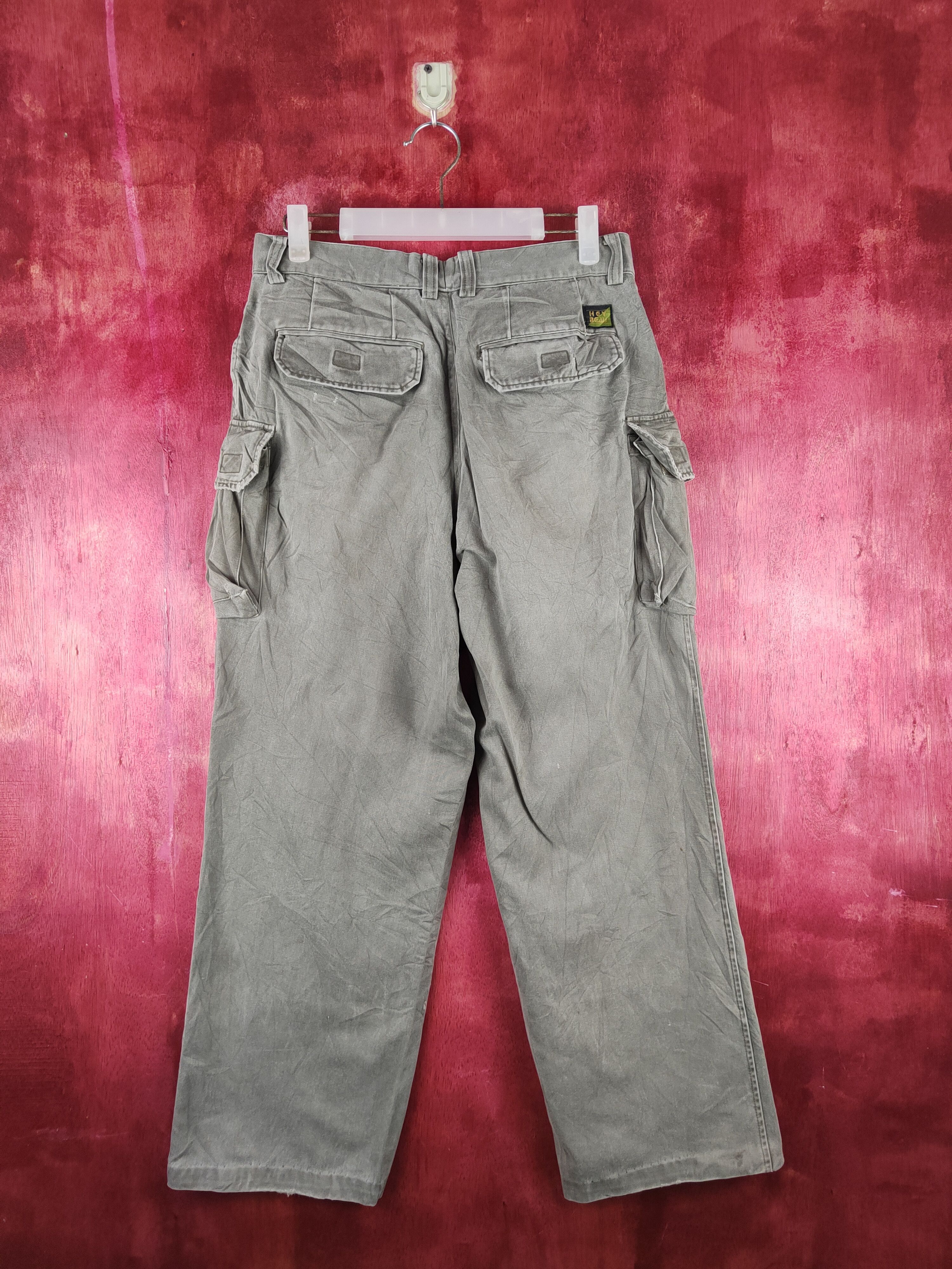 Japanese Brand Hey Beau Green Faded Multipocket Cargo Pants N#34 Size US 30 / EU 46 - 8 Thumbnail