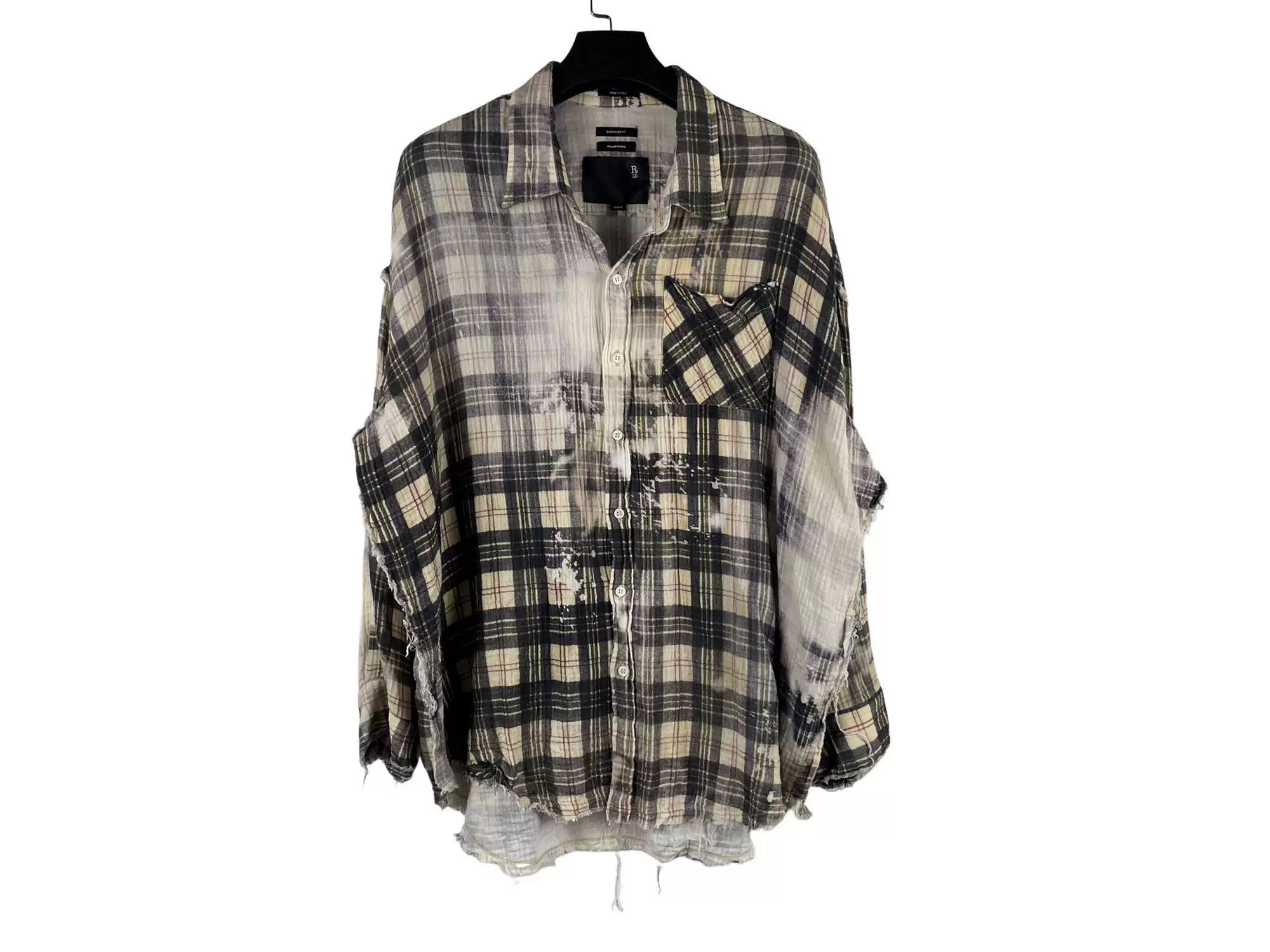 R13 R13 Loose Frayed Plaid Shirt Size S / US 4 / IT 40 - 1 Thumbnail