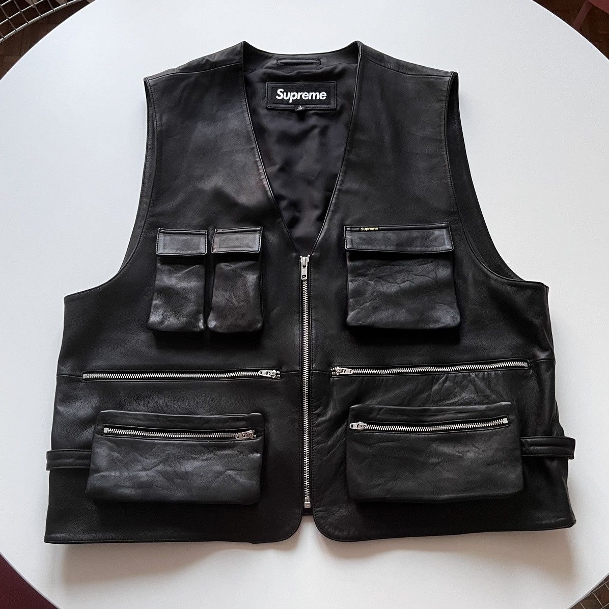 Supreme Supreme SS 2023 Patchwork Leather Cargo Vest Black