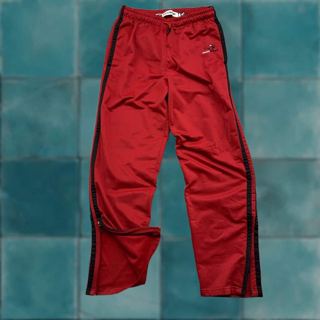 Vintage VINTAGE Paco Sport Track Pants Red Ankle Zip Baggy M Men’s Wide-Leg Athletic Size US 31 - 1 Thumbnail