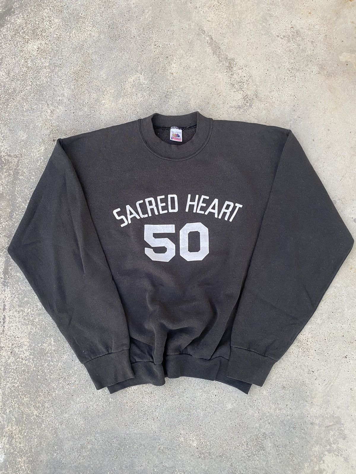 Vintage Vintage 90s Grey Sacred Heart 50 Sweatshirt Size US L / EU 52-54 / 3 - 1 Thumbnail