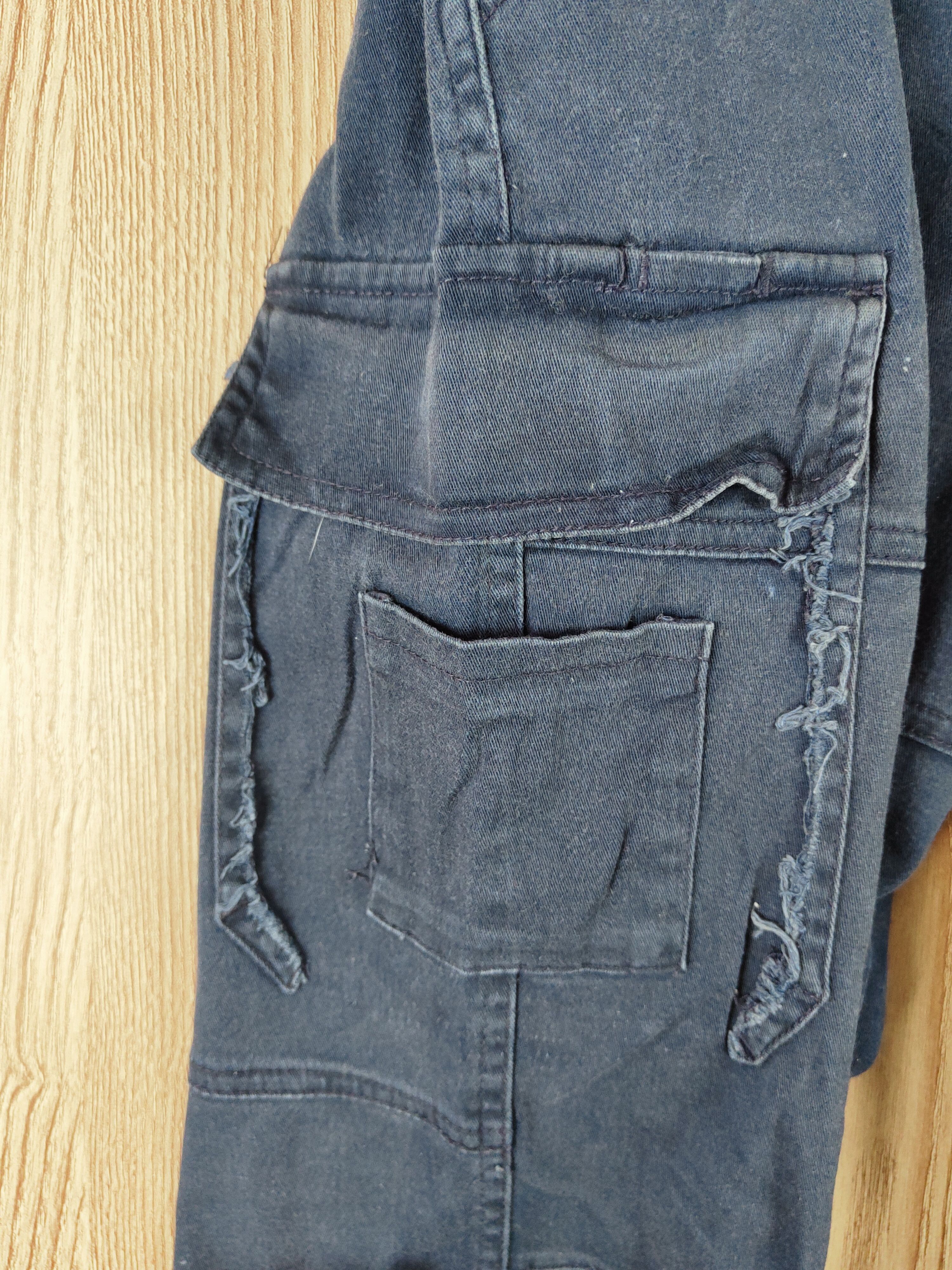 Japanese Brand Burtle Blue Faded Multipocket Tactical Cargo Pants #S2794 Size US 35 - 3 Thumbnail