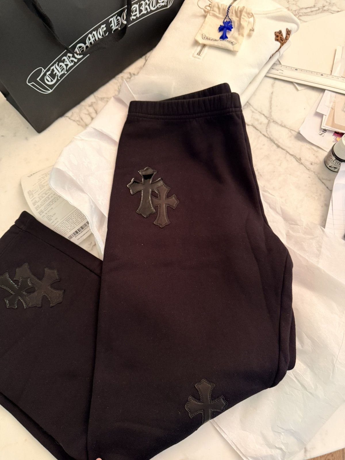 Chrome Hearts Sweat pants paper jam full of patches Size US 38 / EU 54 - 4 Thumbnail