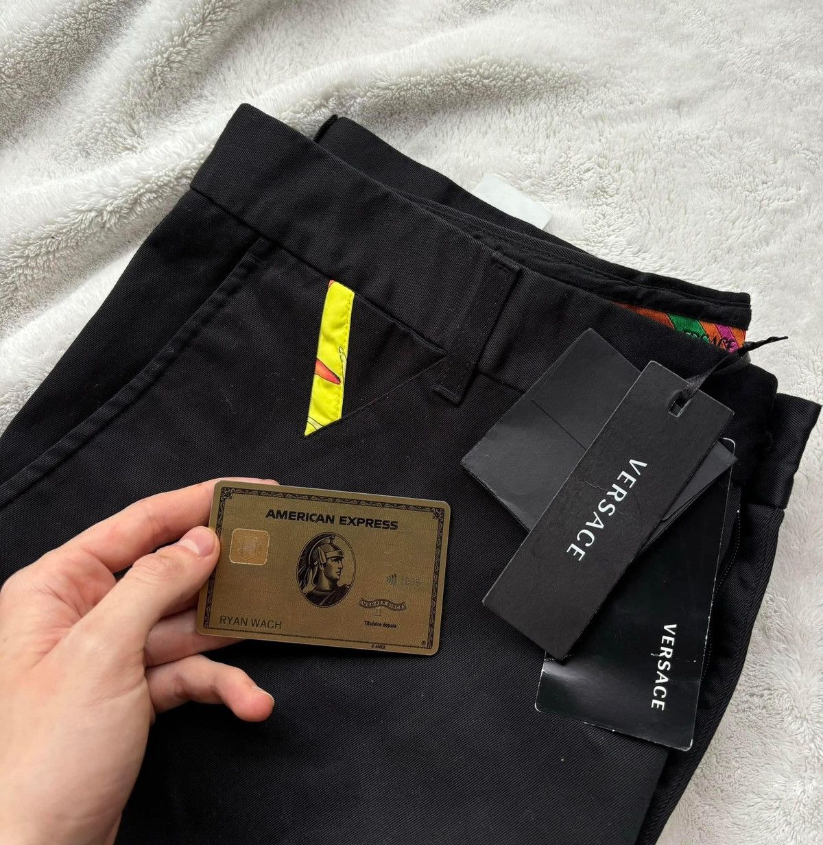 Versace Versace Black / Multicolor Print Slim Pants Size US 40 / EU 56 - 3 Thumbnail