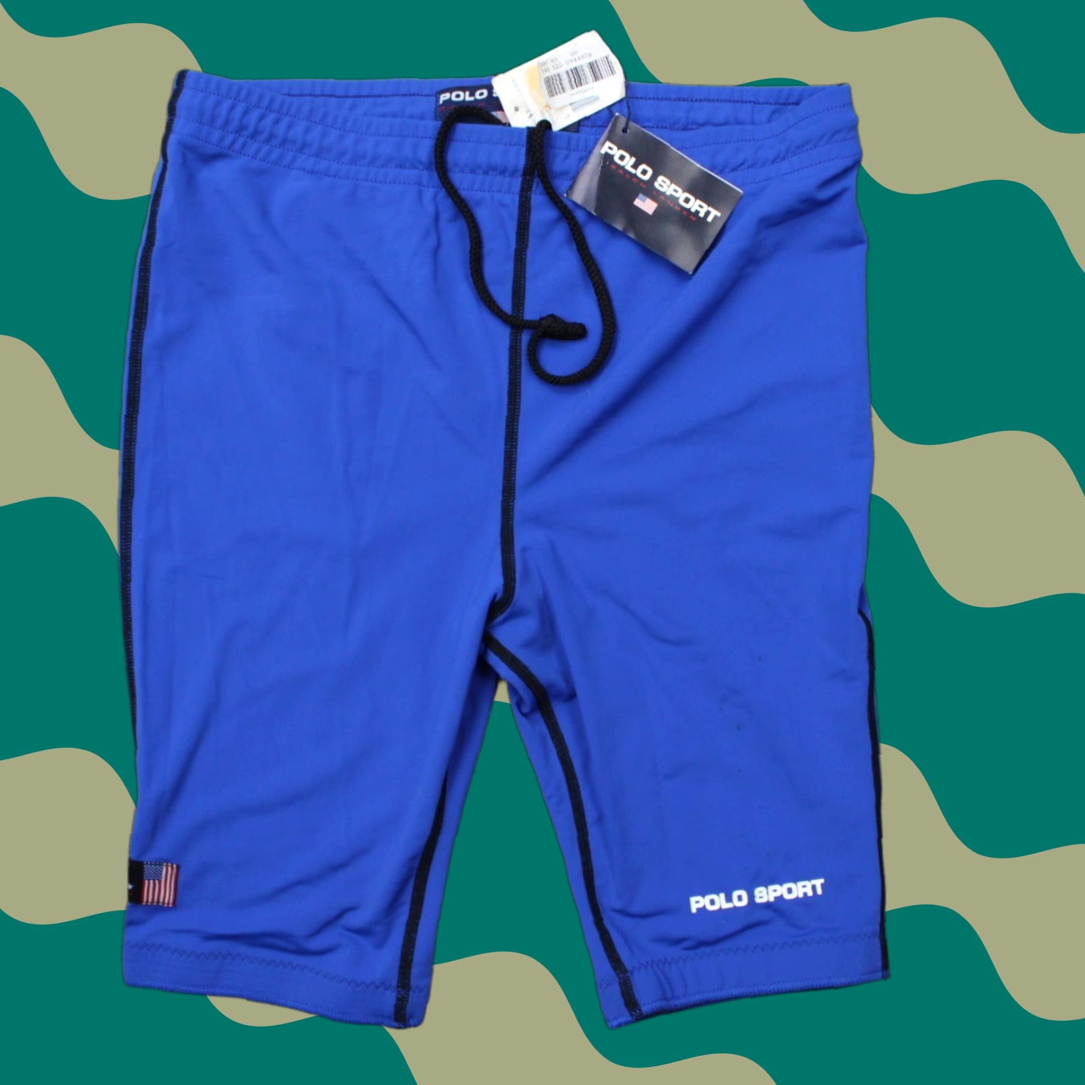 Vintage VINTAGE Polo Sport Shorts Mens Large Blue 9" Inseam Bermuda Drawstring Pockets New with Tags Size US L / EU 52-54 / 3 - 1 Thumbnail